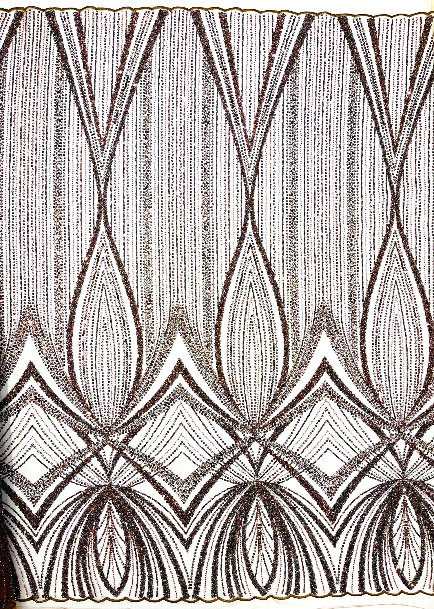 Geometric New York Fashion Beaded Lace, By The Yard.