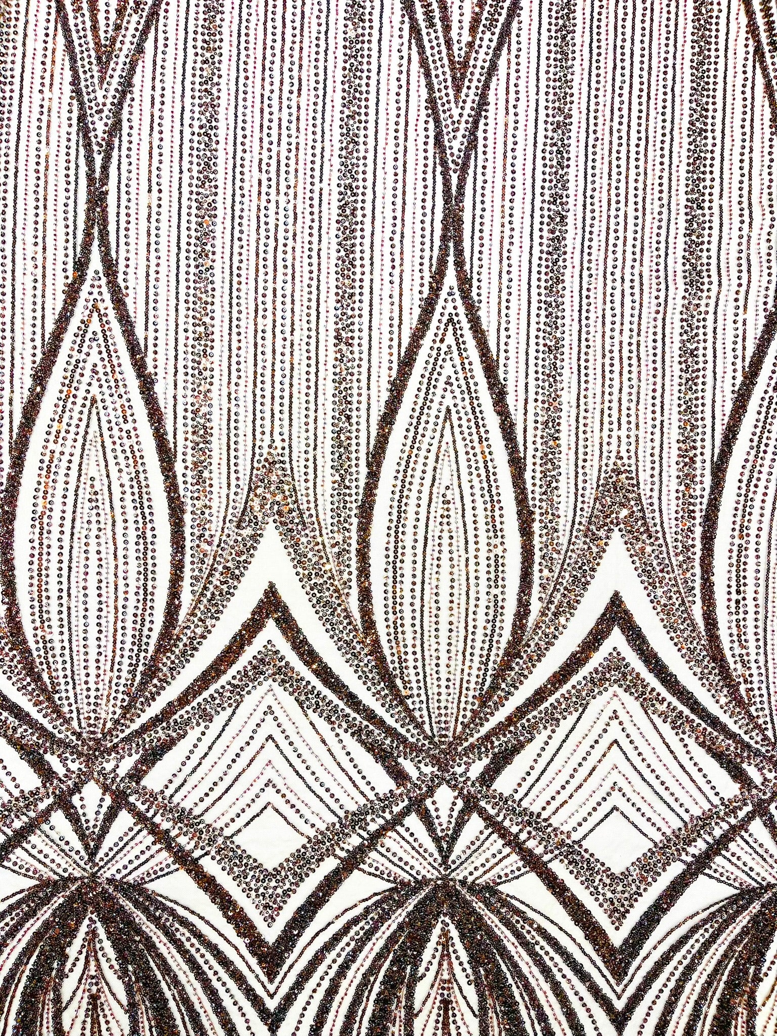 Geometric New York Fashion Beaded Lace, By The Yard.