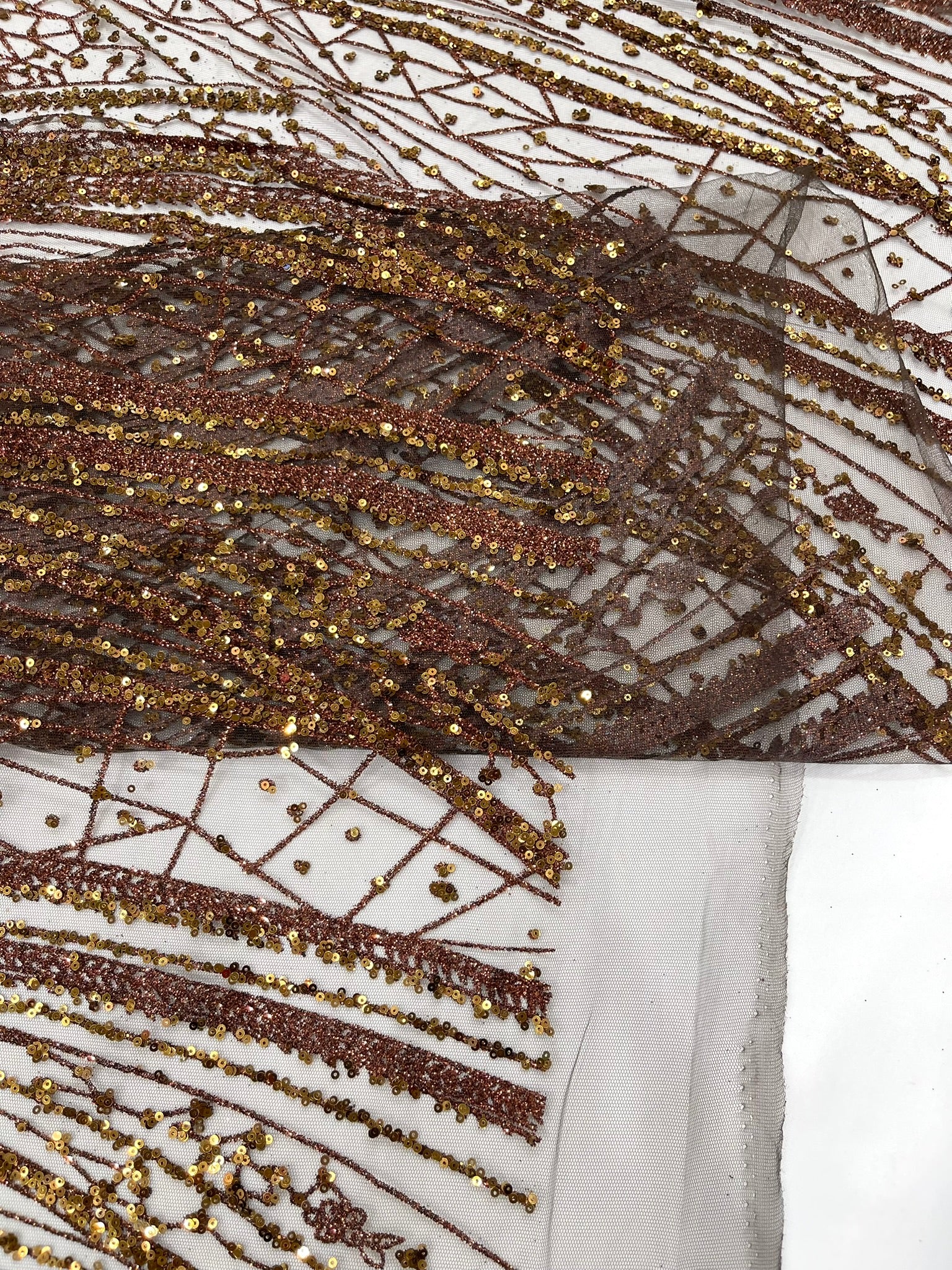 Geometric Fashion Glitter Design On A Mesh Lace Fabric| 58" Wide| Prom Dresses.