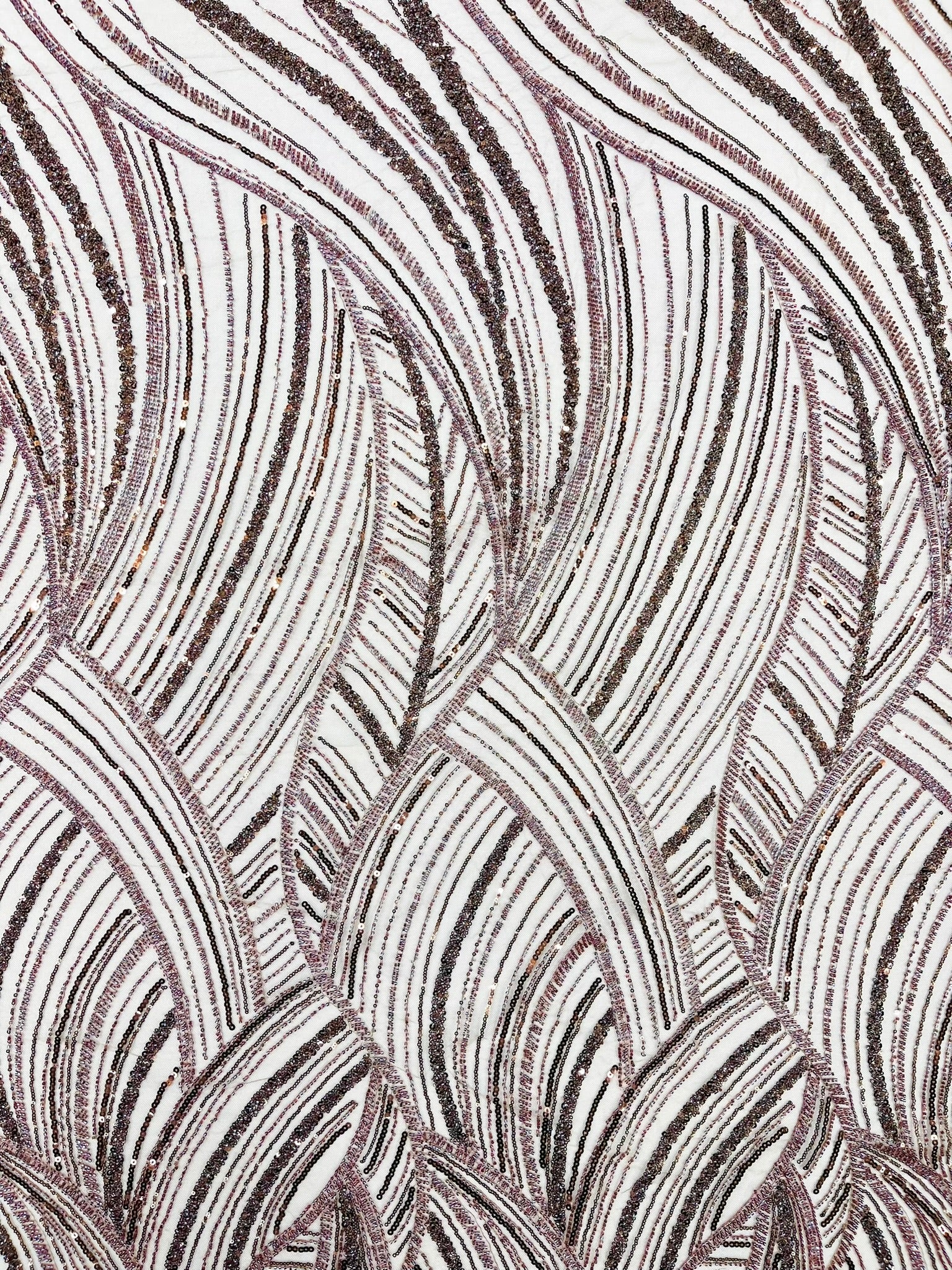 Luxury Feather Damask Beaded Lace Fabric| Prom| Wedding| By The Yard.