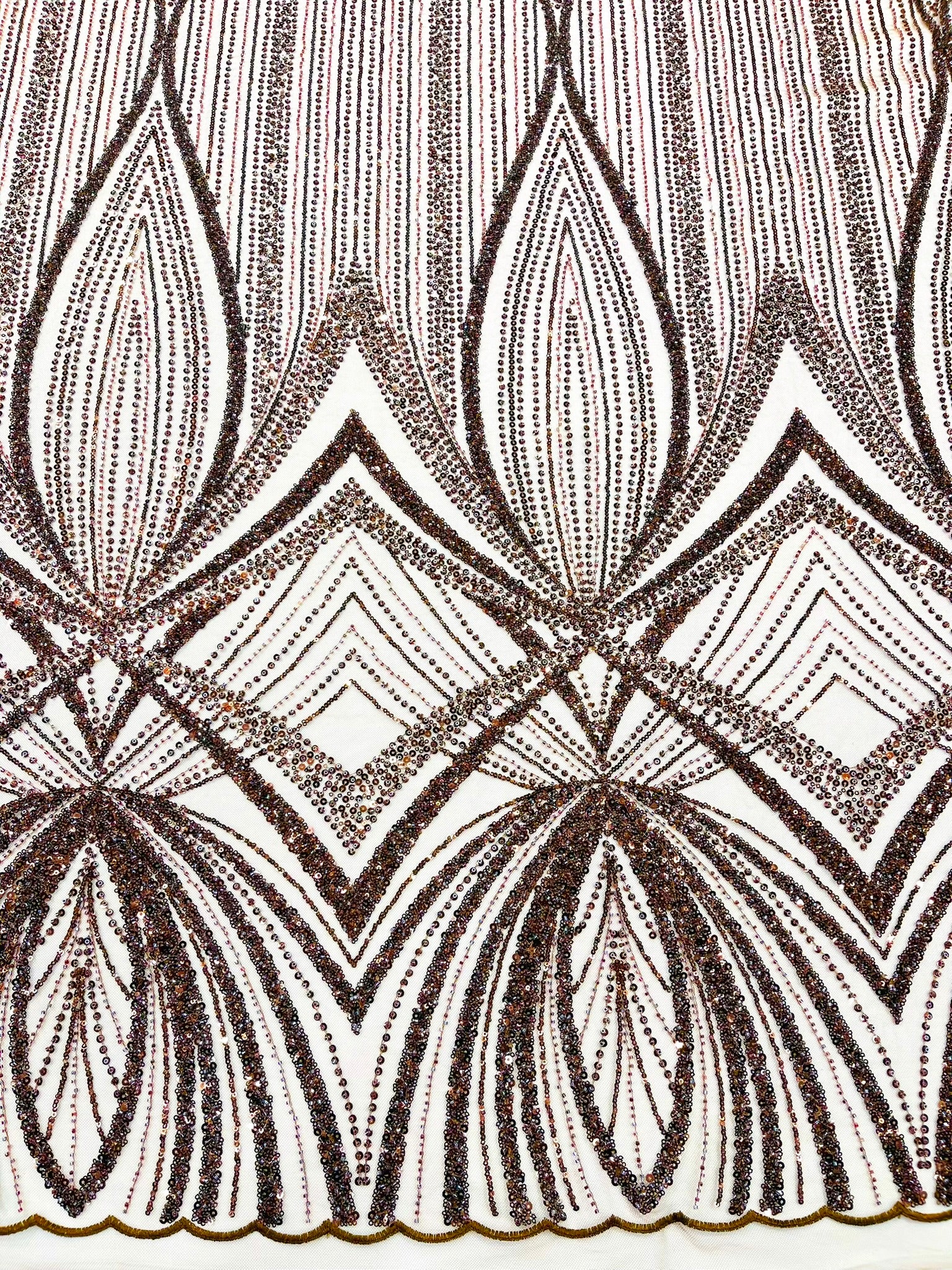 Geometric New York Fashion Beaded Lace, By The Yard.