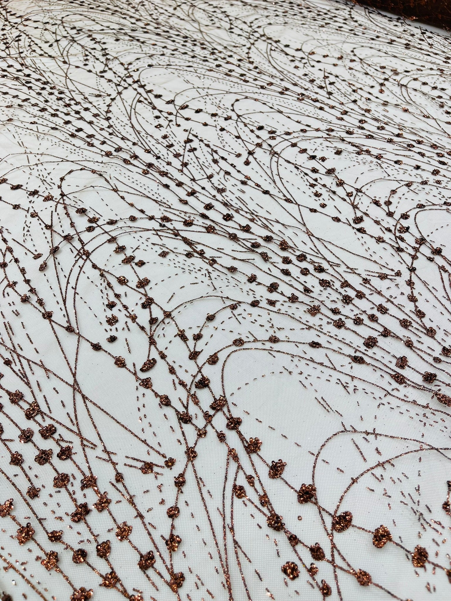 Glitter Galaxy Design On A Mesh Lace Fabric/Prom.