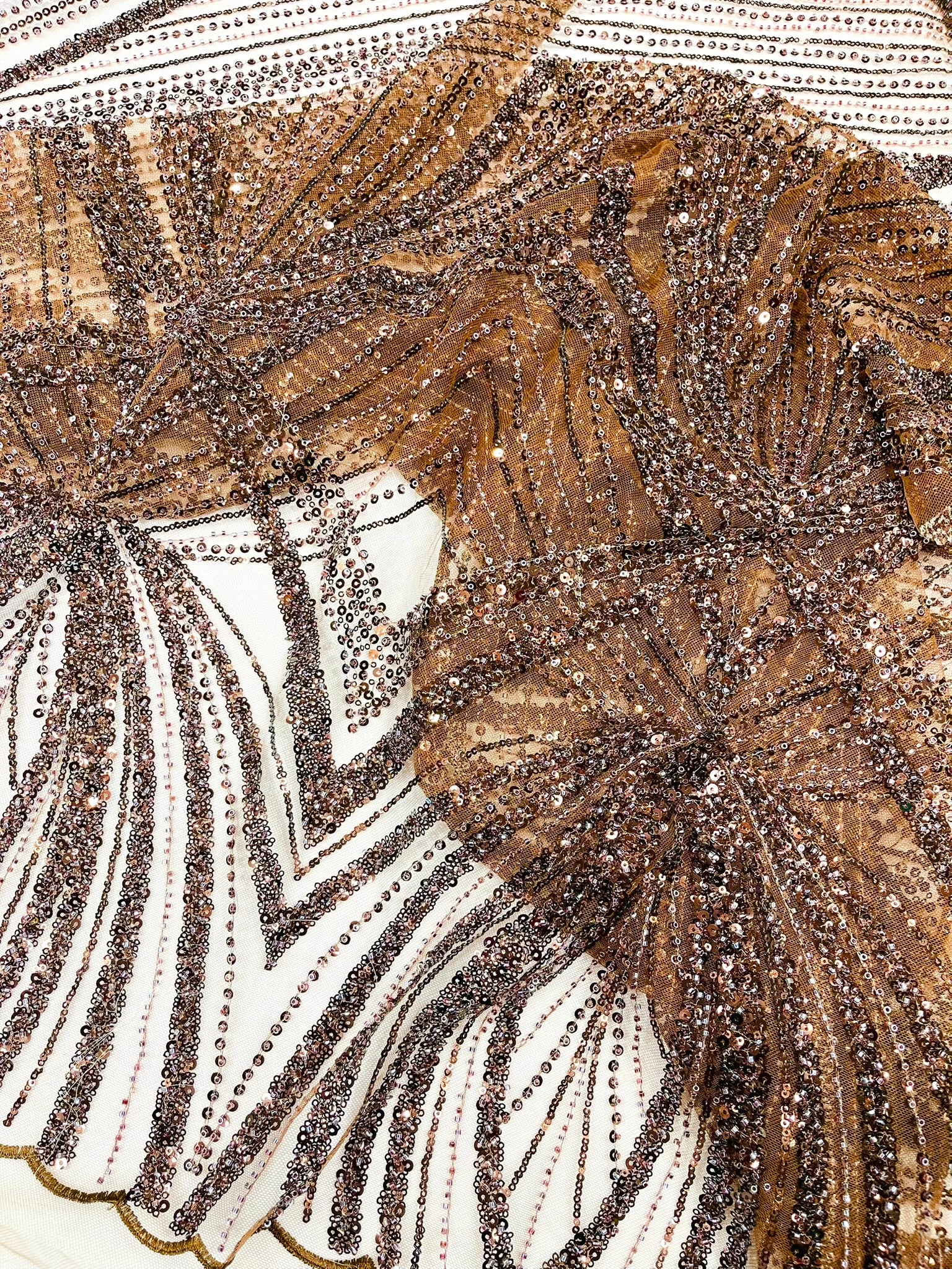 Geometric New York Fashion Beaded Lace, By The Yard.