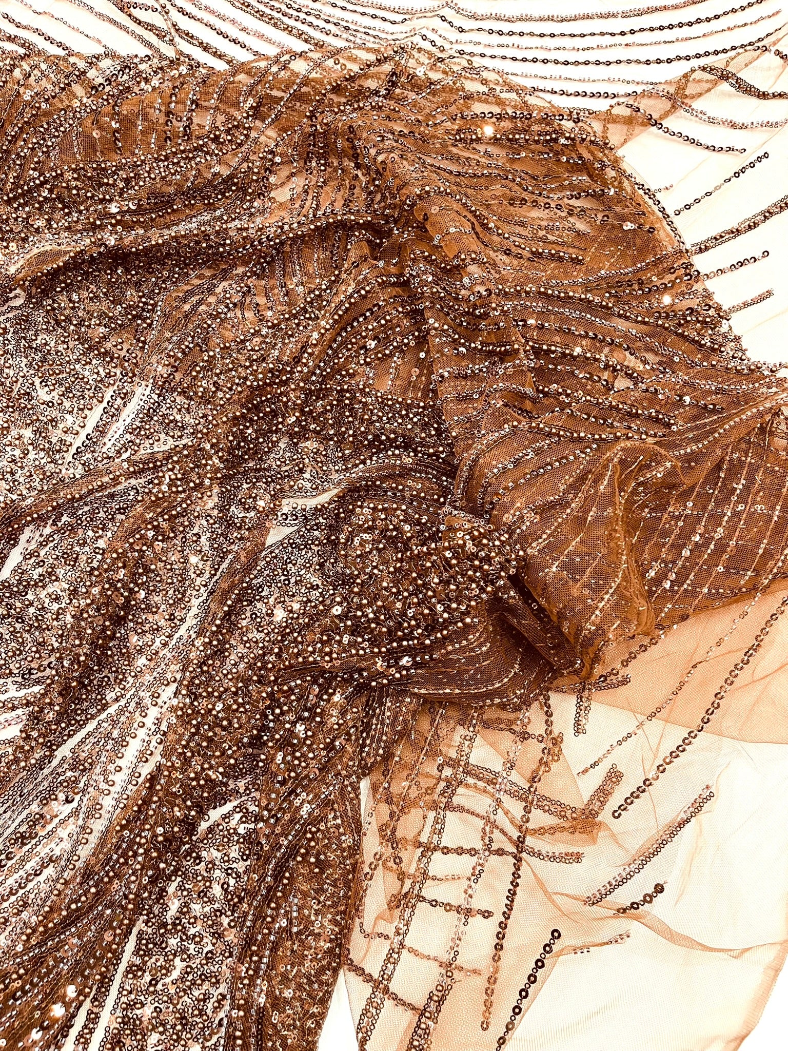 Flame Fashion Beaded Lace Fabric| Prom| Wedding| By The Yard.