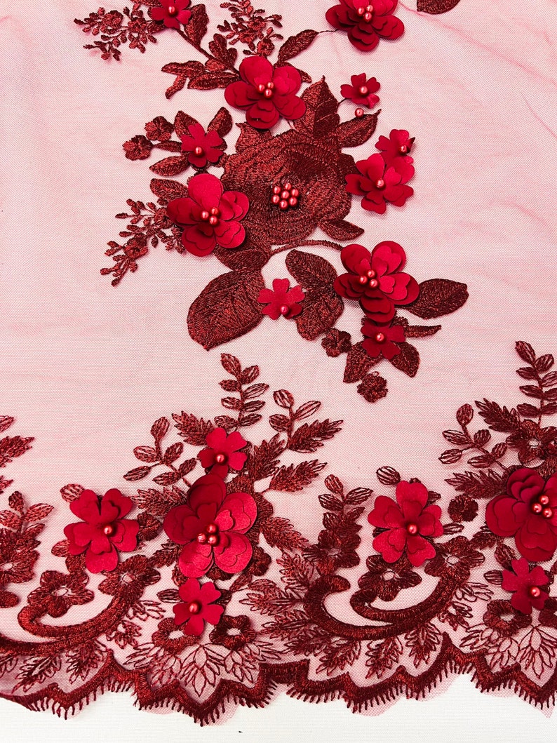 3D FLOWER PANELS LACE (by the yard)