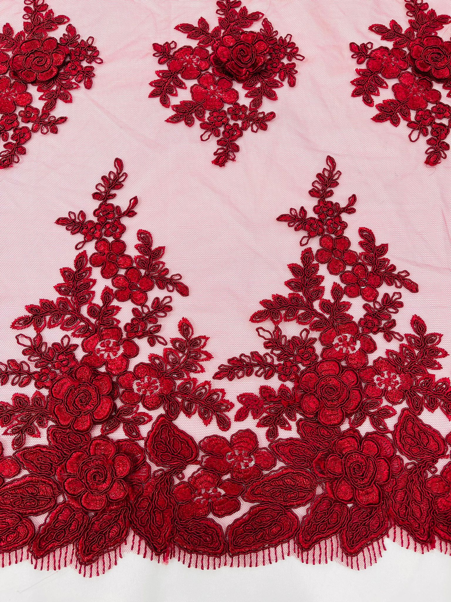 CORDED LACE 3D FLORAL (by the yard)