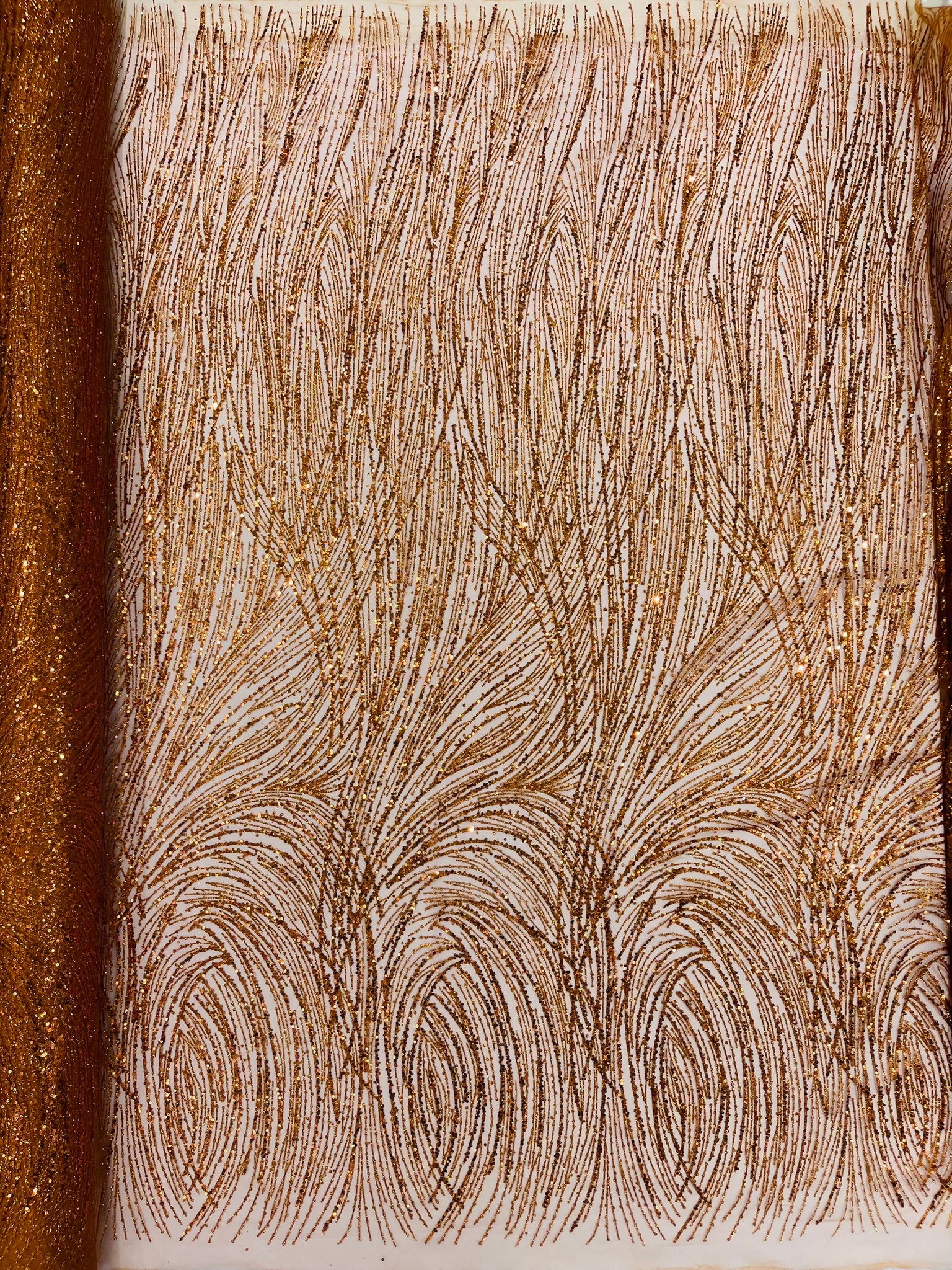 Fashion Glitter Design On A Mesh Lace Fabric/Prom.