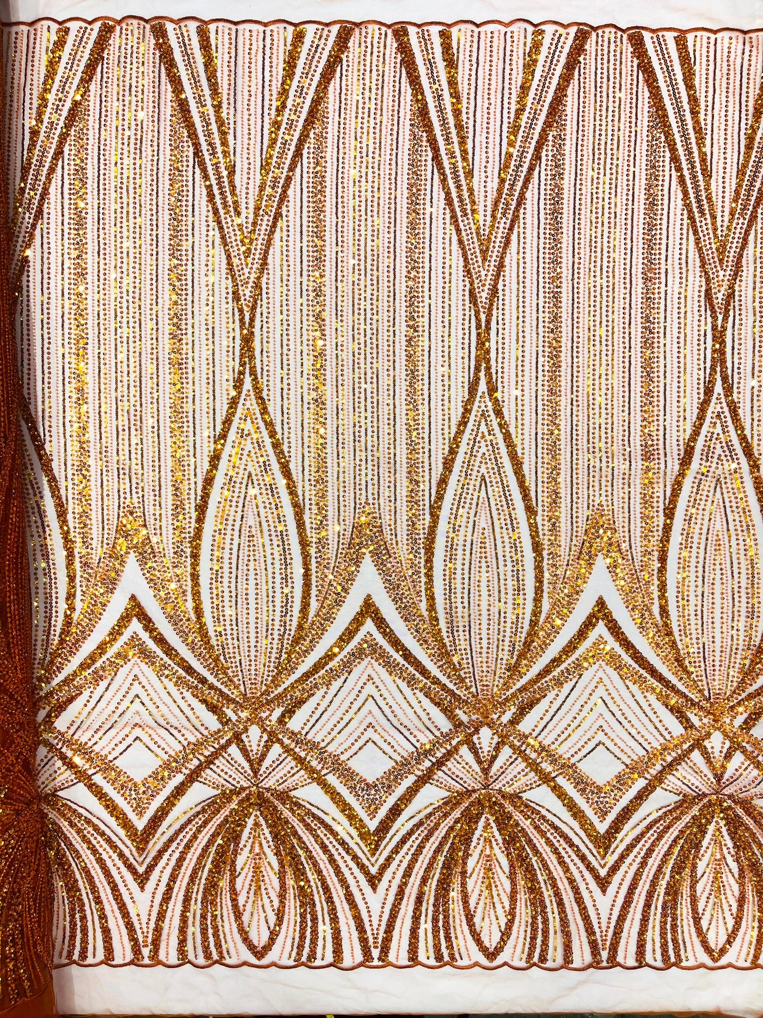 Geometric New York Fashion Beaded Lace, By The Yard.