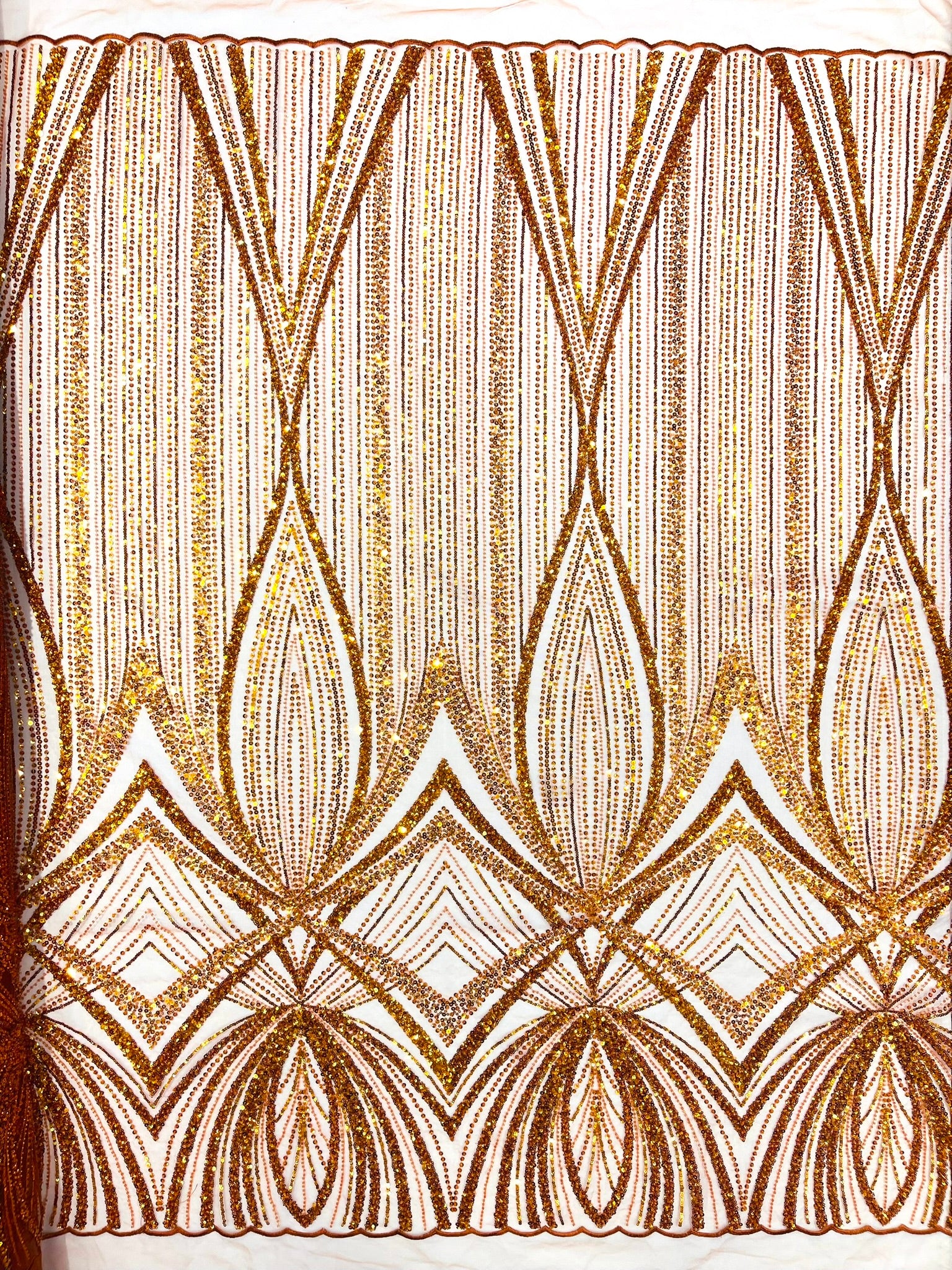 Geometric New York Fashion Beaded Lace, By The Yard.