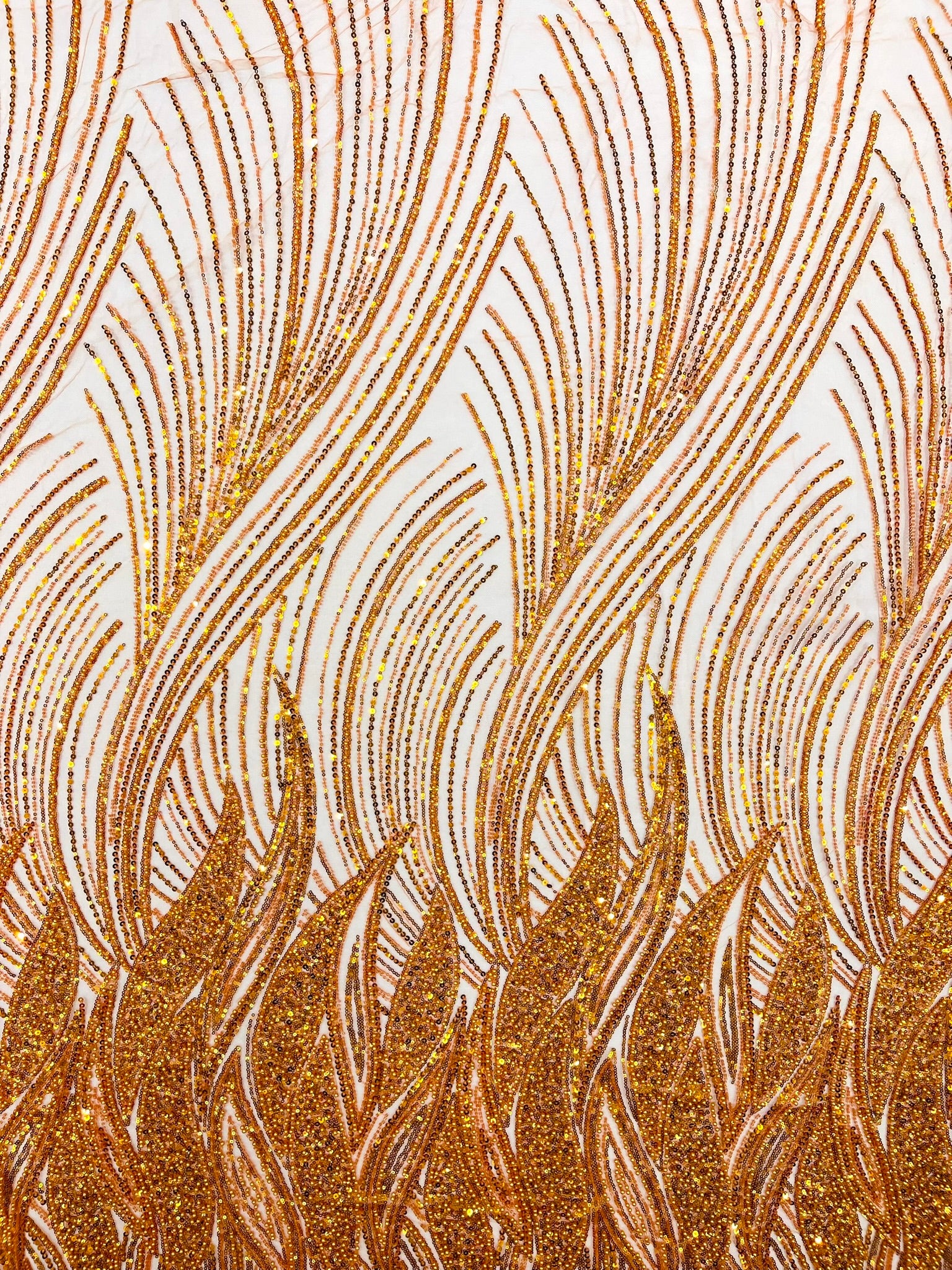 Flame Fashion Beaded Lace Fabric| Prom| Wedding| By The Yard.