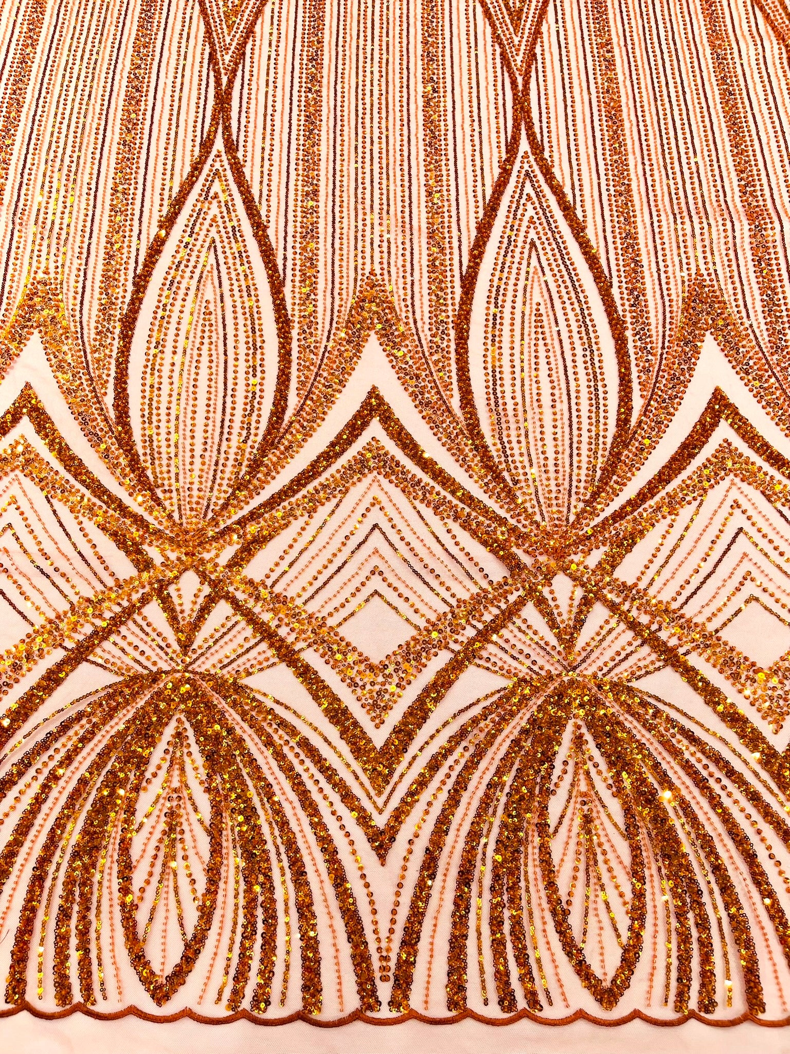 Geometric New York Fashion Beaded Lace, By The Yard.