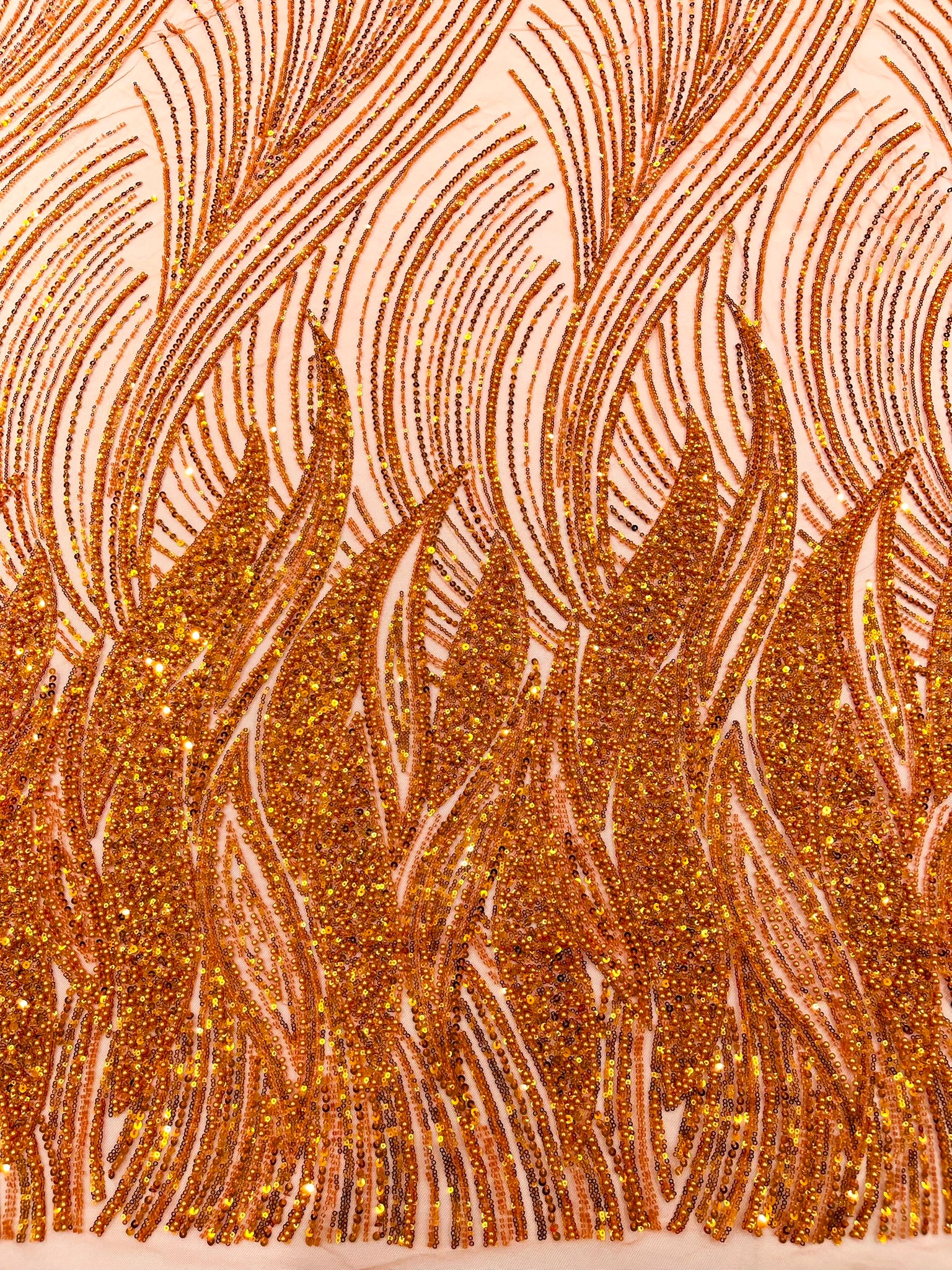 Flame Fashion Beaded Lace Fabric| Prom| Wedding| By The Yard.