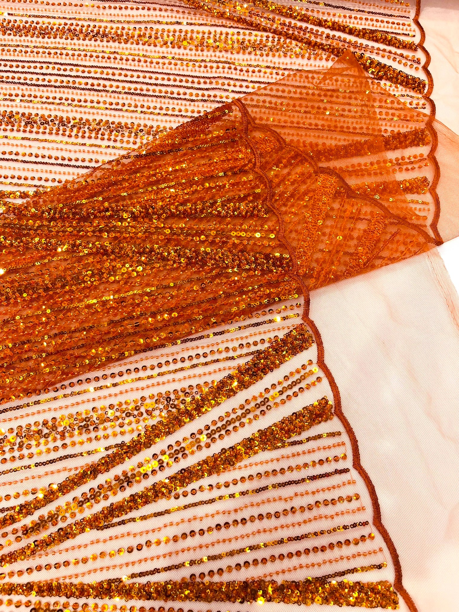 Geometric New York Fashion Beaded Lace, By The Yard.
