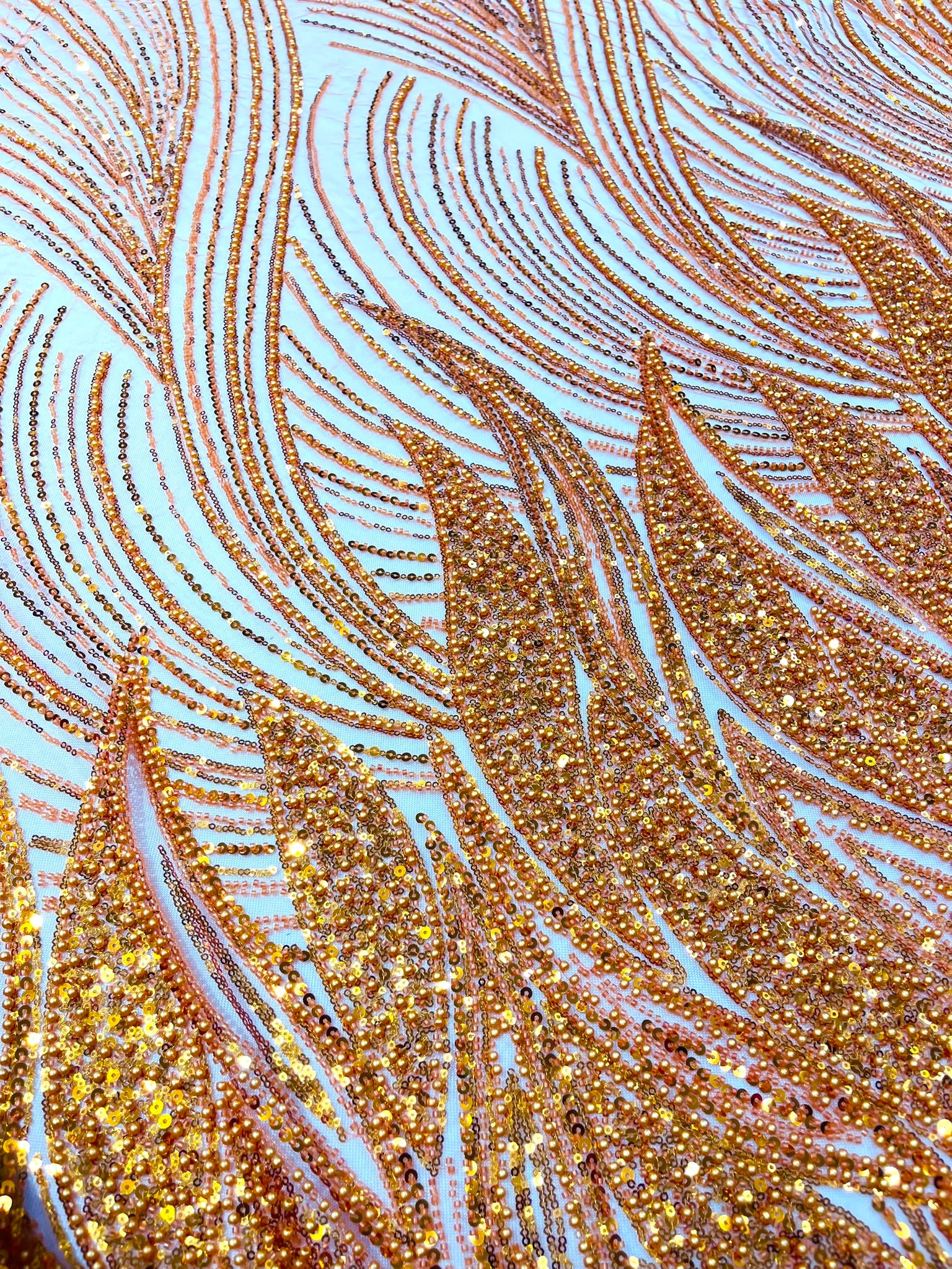 Flame Fashion Beaded Lace Fabric| Prom| Wedding| By The Yard.