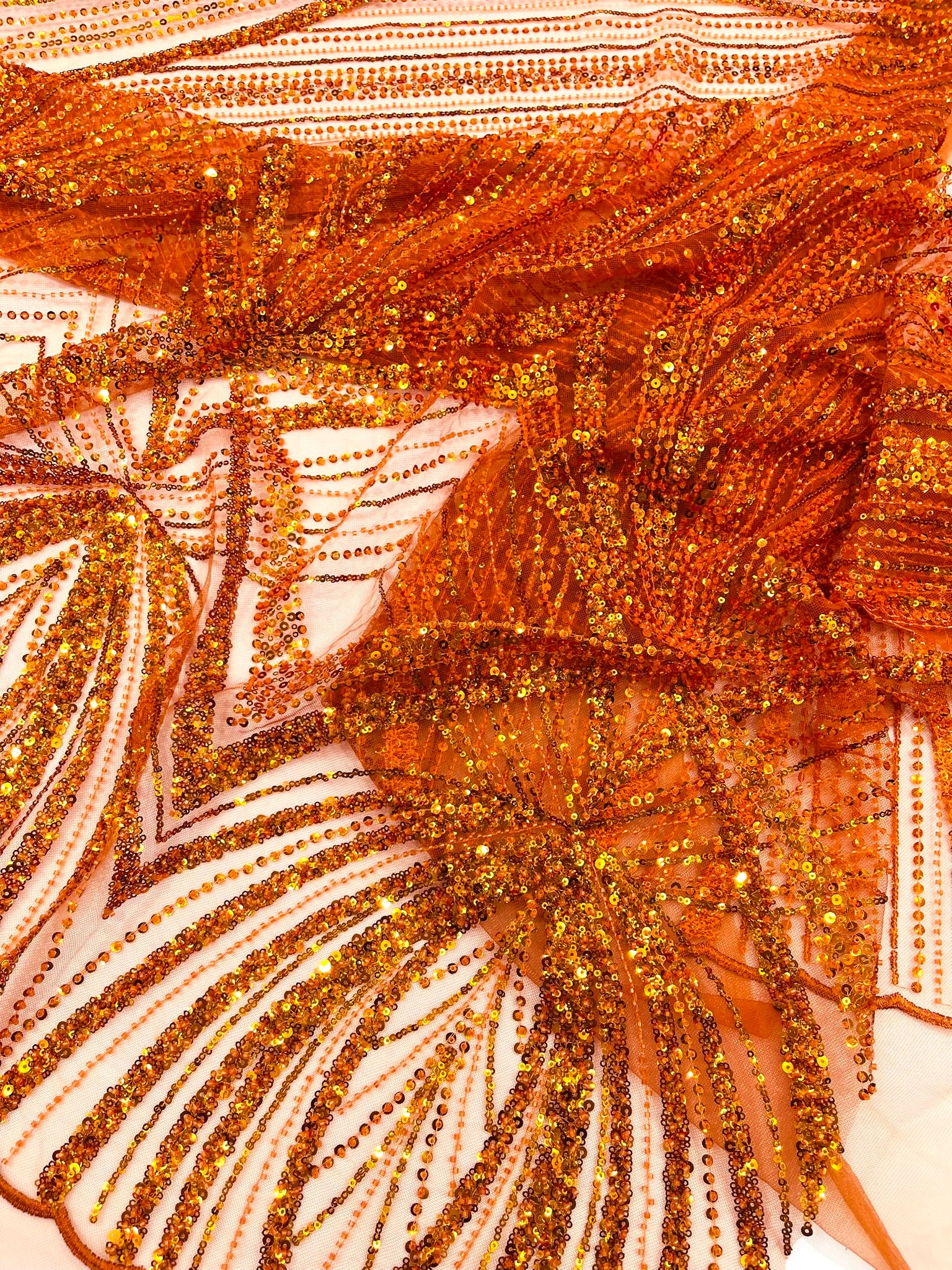Geometric New York Fashion Beaded Lace, By The Yard.