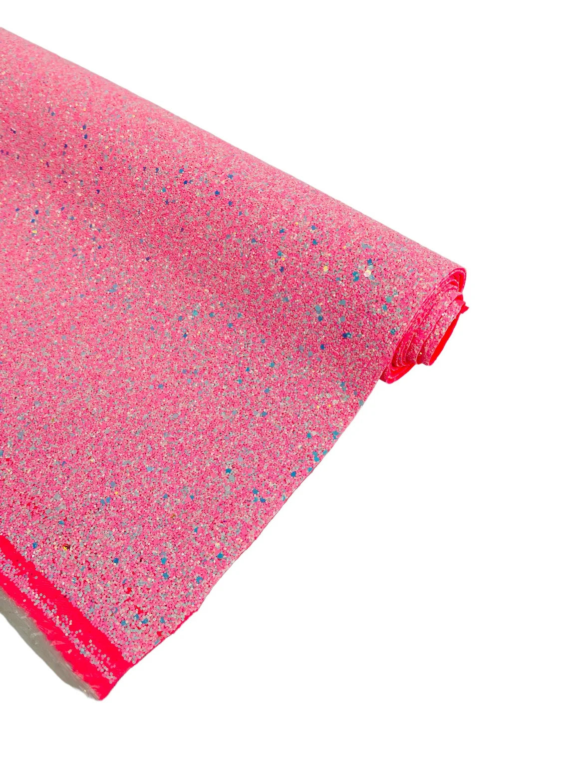 Chunky Glitter Vinyl Fabric - Candy Pink - High Quality 54" Chunky Glitter Fabric Sold By Yard