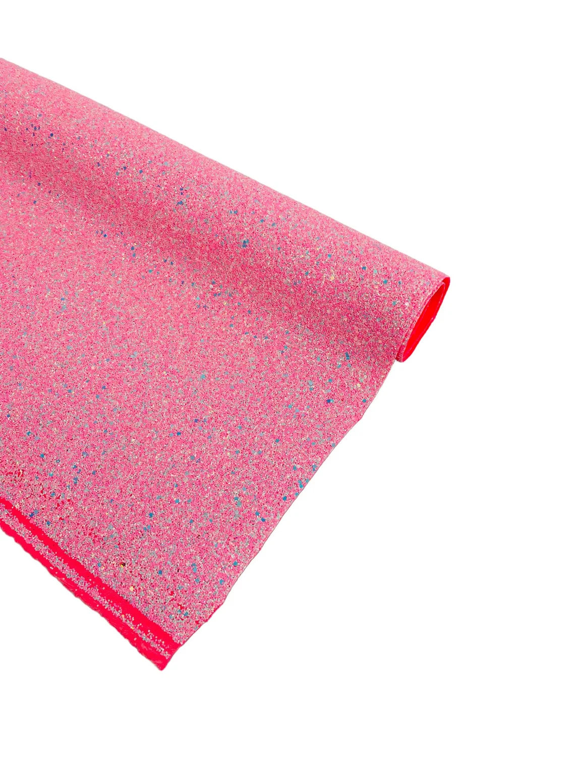 Chunky Glitter Vinyl Fabric - Candy Pink - High Quality 54" Chunky Glitter Fabric Sold By Yard