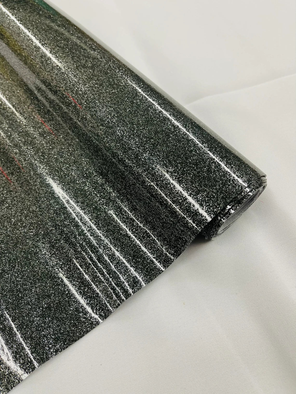 Metallic Glitter Vinyl Fabric - Charcoal - High Quality Shiny Glitter Vinyl Fabric By Yard