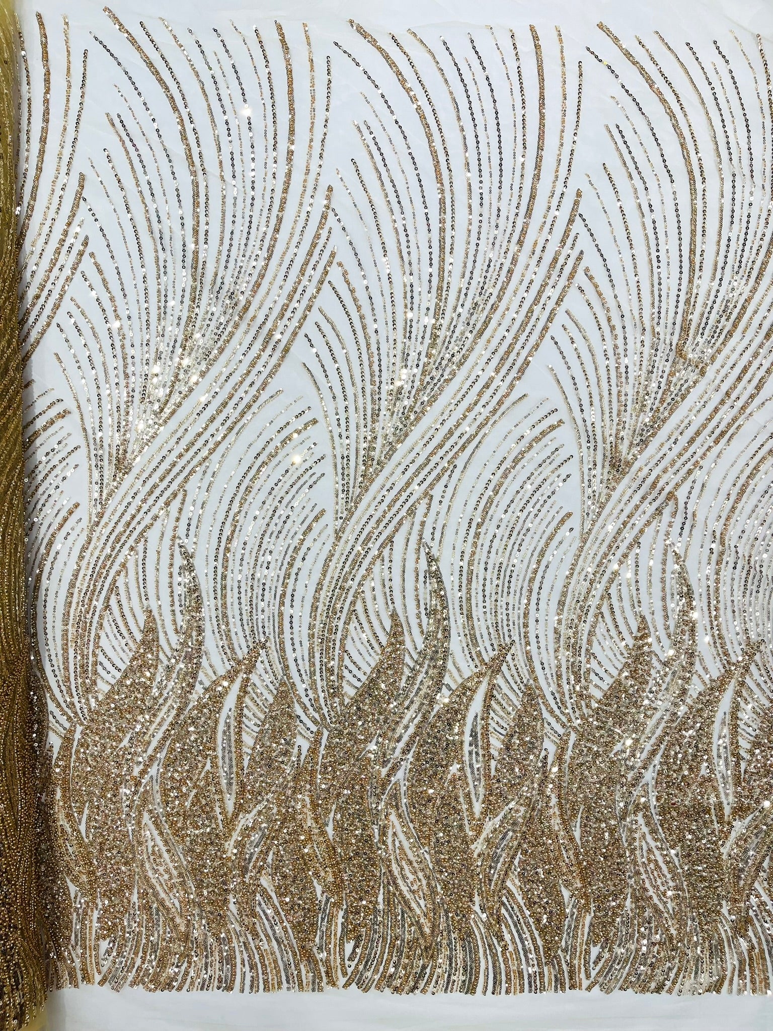 Flame Fashion Beaded Lace Fabric| Prom| Wedding| By The Yard.