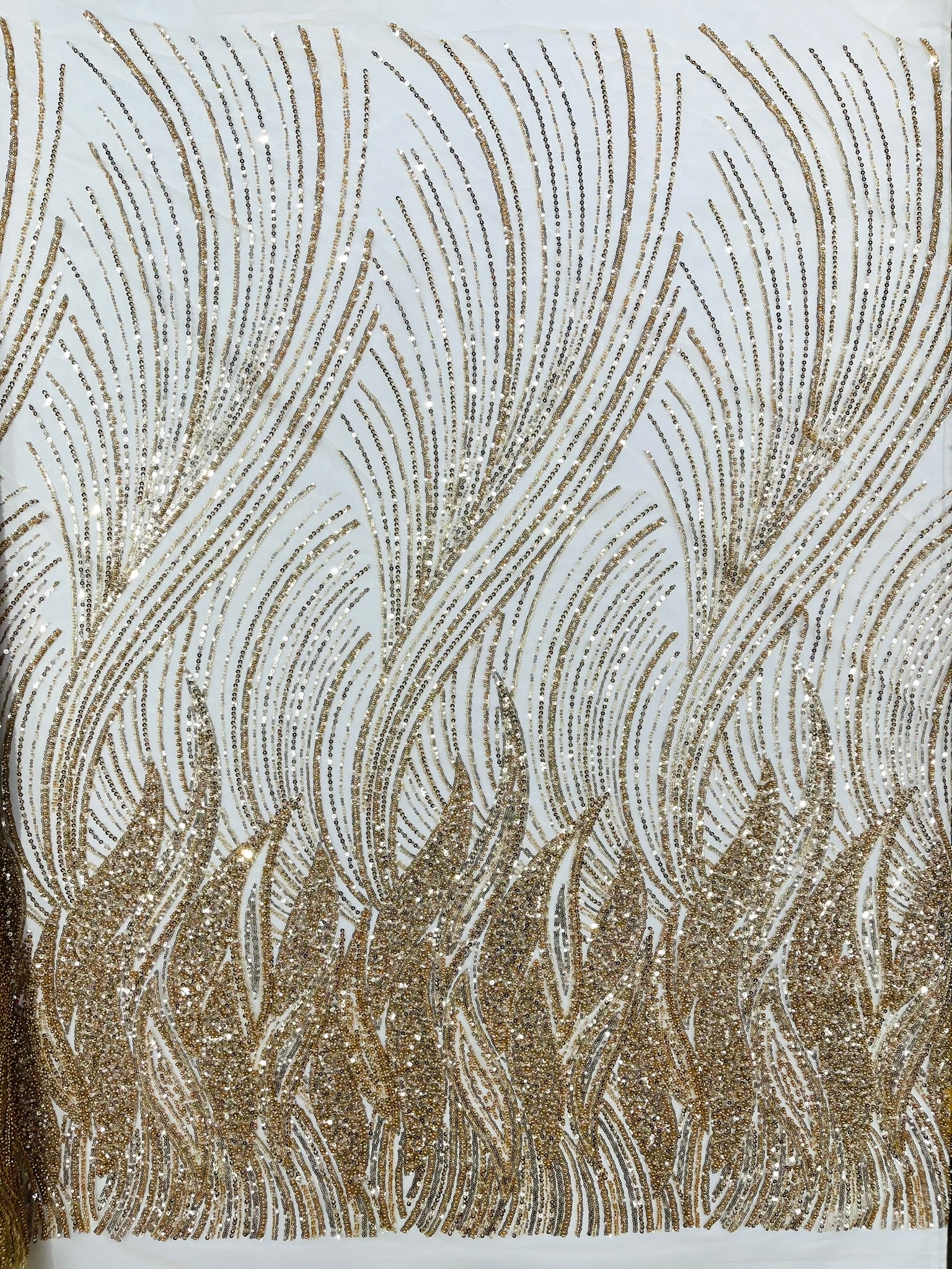 Flame Fashion Beaded Lace Fabric| Prom| Wedding| By The Yard.