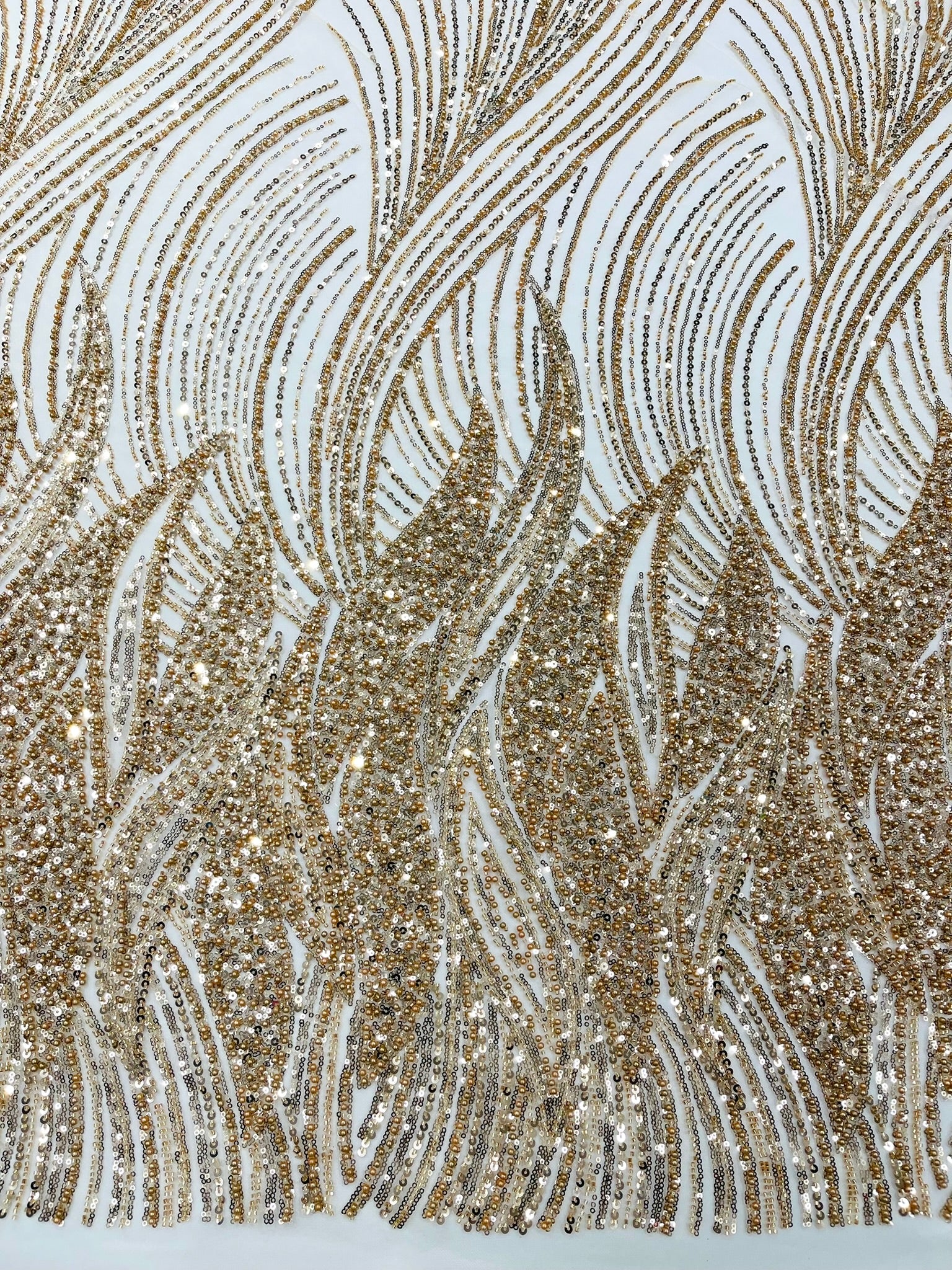 Flame Fashion Beaded Lace Fabric| Prom| Wedding| By The Yard.