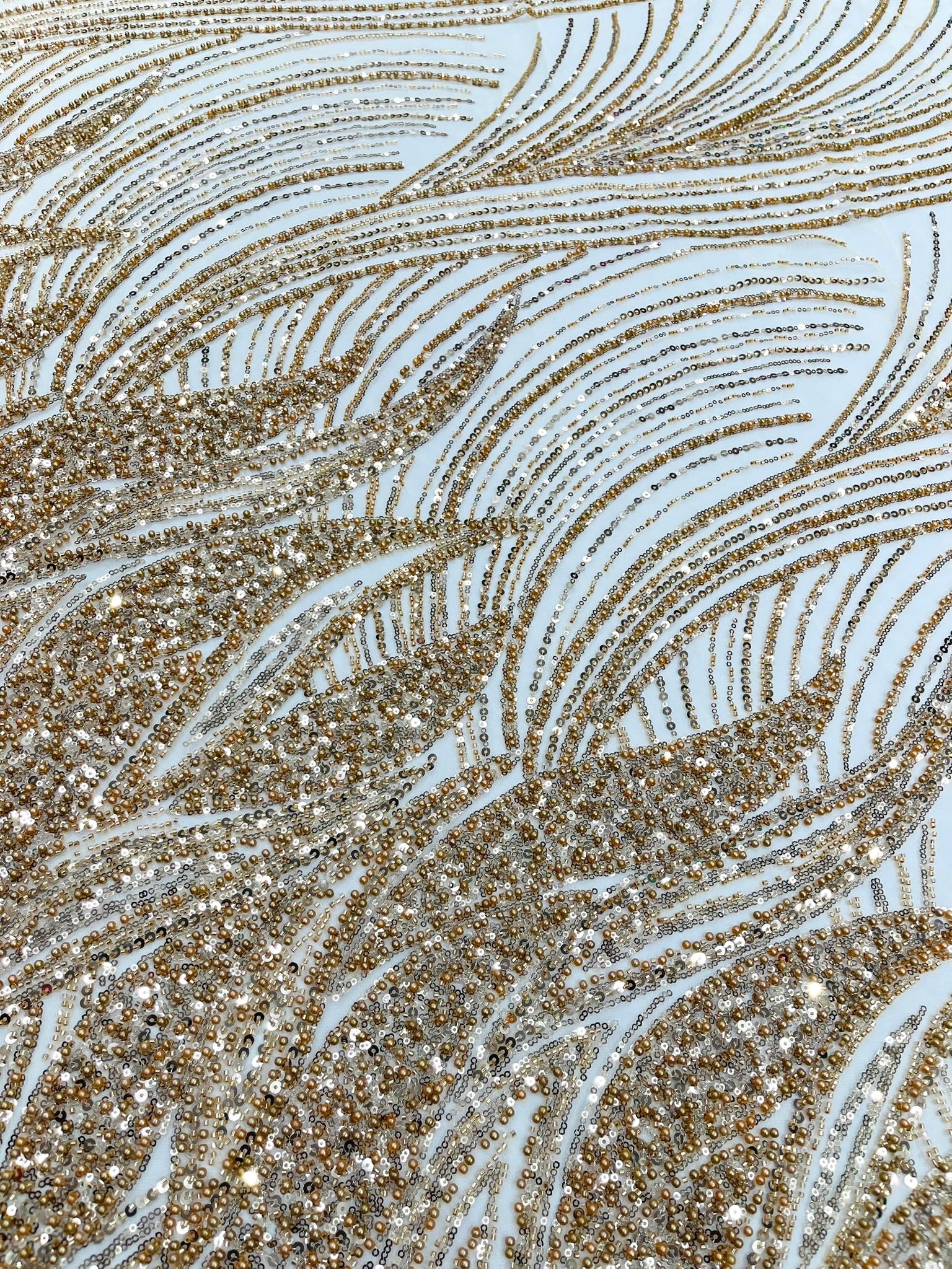 Flame Fashion Beaded Lace Fabric| Prom| Wedding| By The Yard.