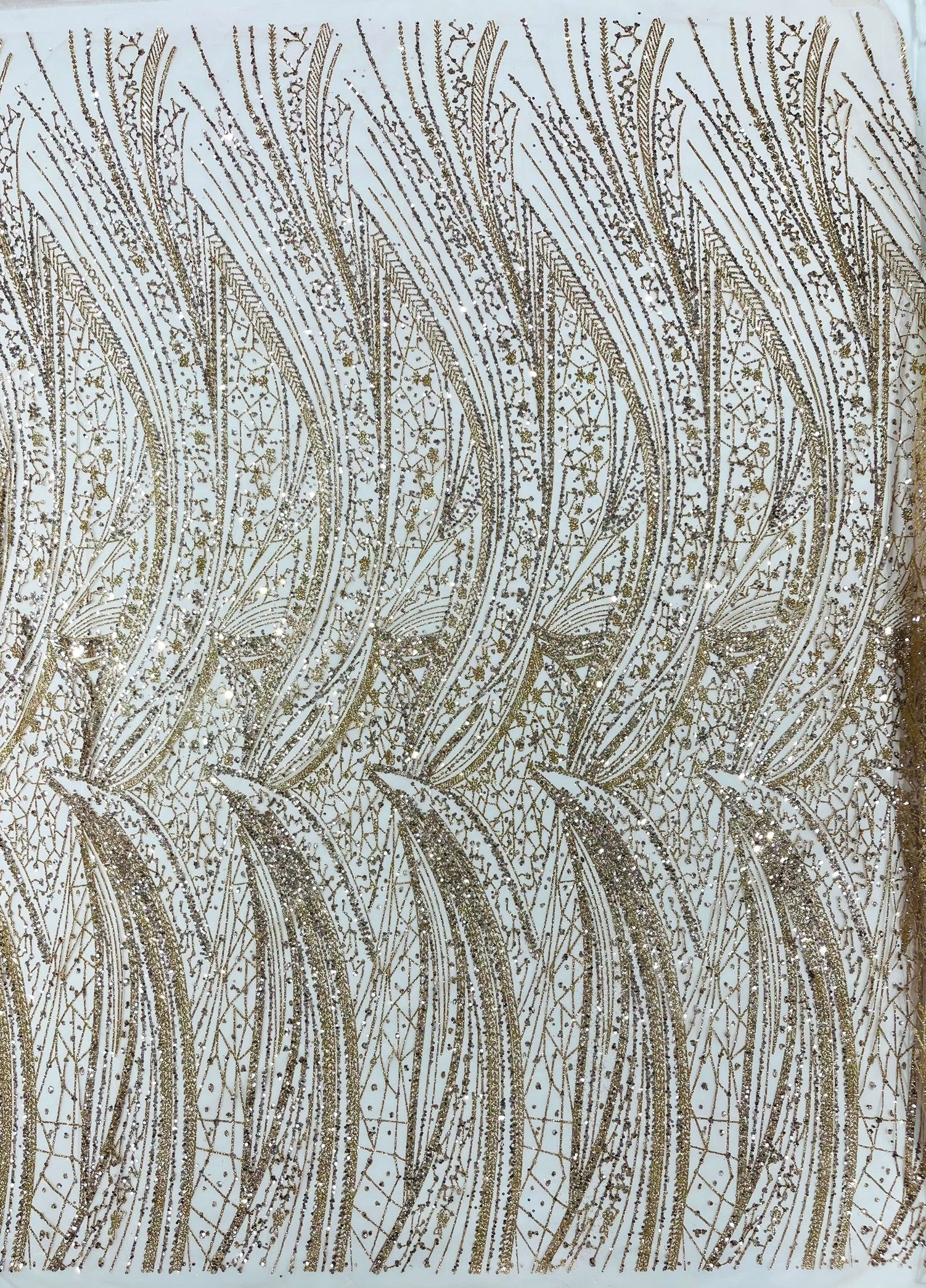 Geometric Fashion Glitter Design On A Mesh Lace Fabric| 58" Wide| Prom Dresses.