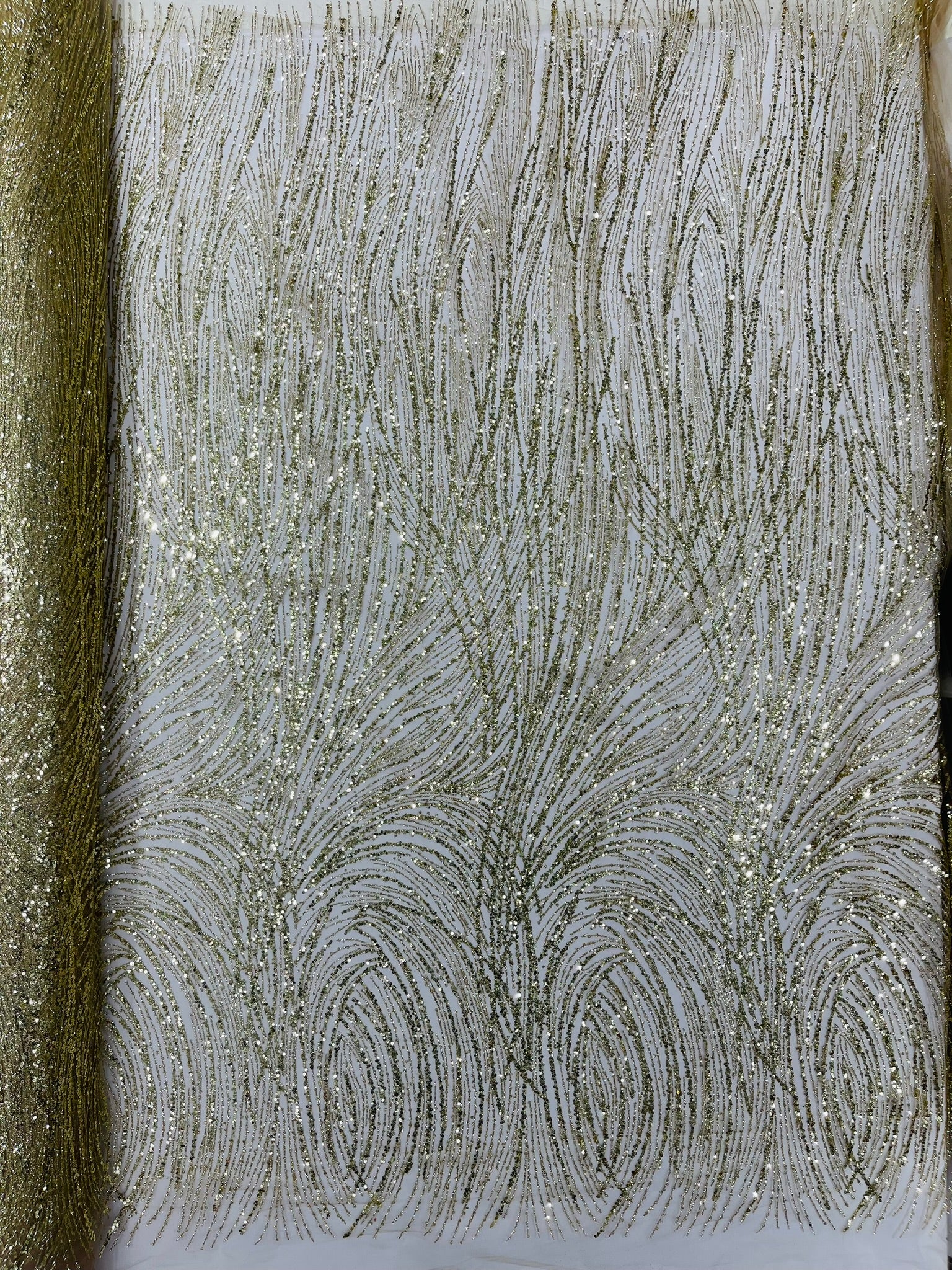 Fashion Glitter Design On A Mesh Lace Fabric/Prom.