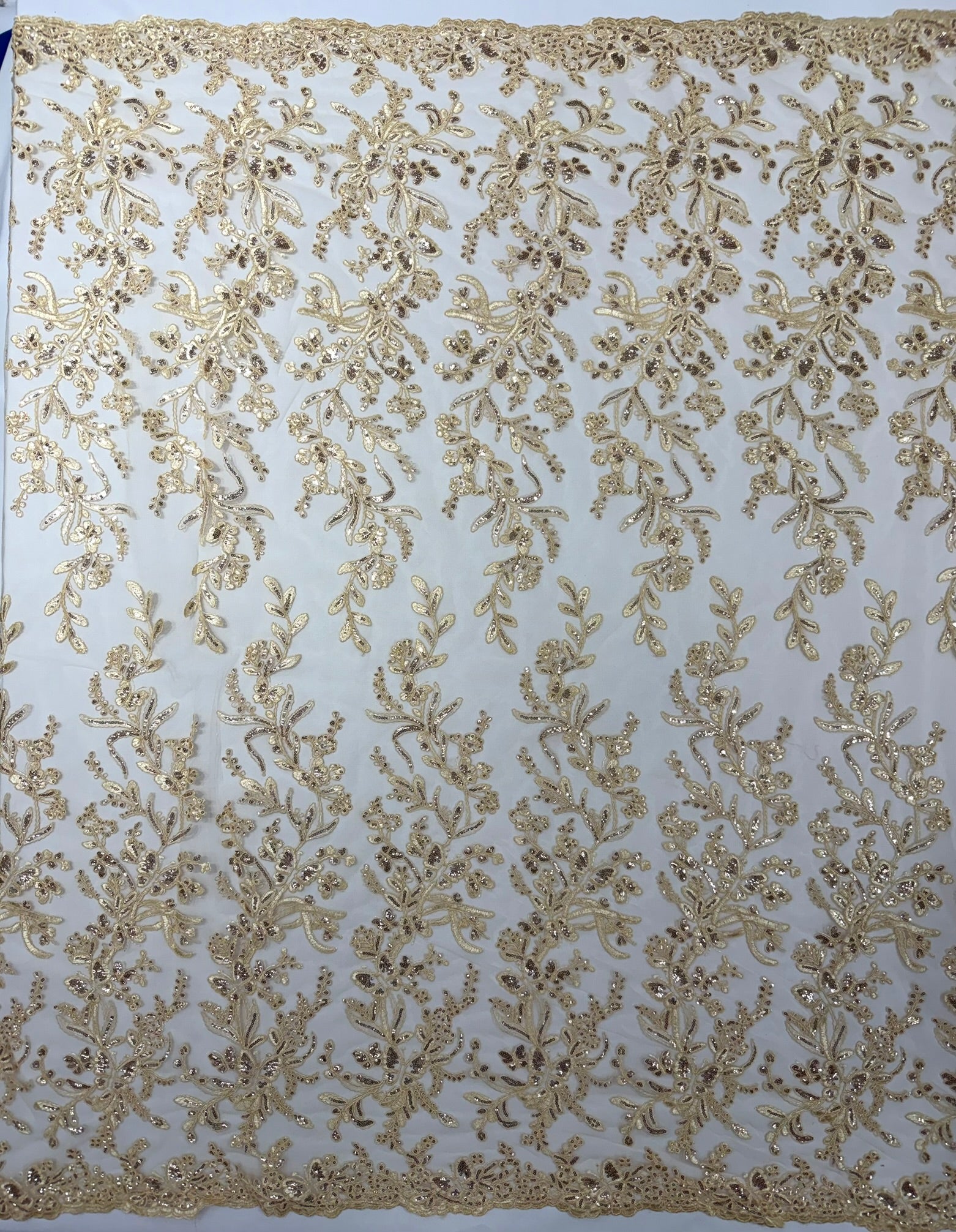 Corded Lace with Butterfly Embroidery and Sequin on Mesh 54" Wide | VIP Textile Inc.