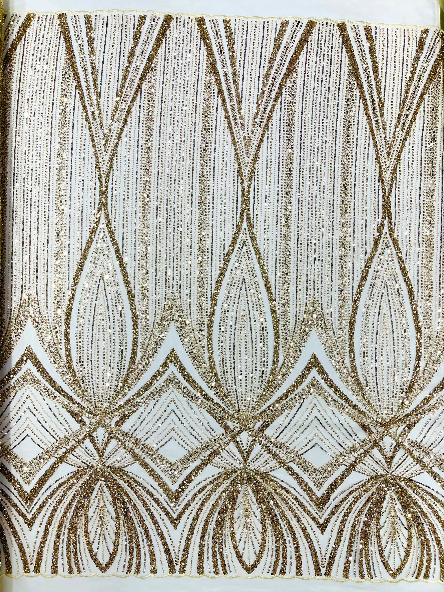Geometric New York Fashion Beaded Lace, By The Yard.