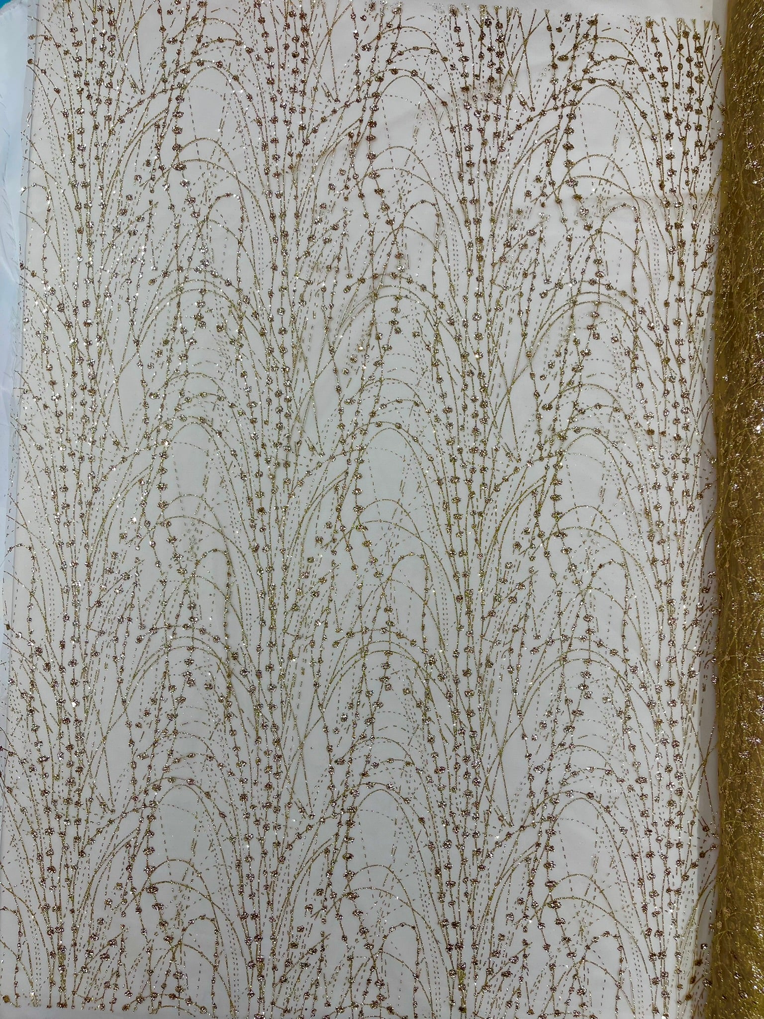 Glitter Galaxy Design On A Mesh Lace Fabric/Prom.