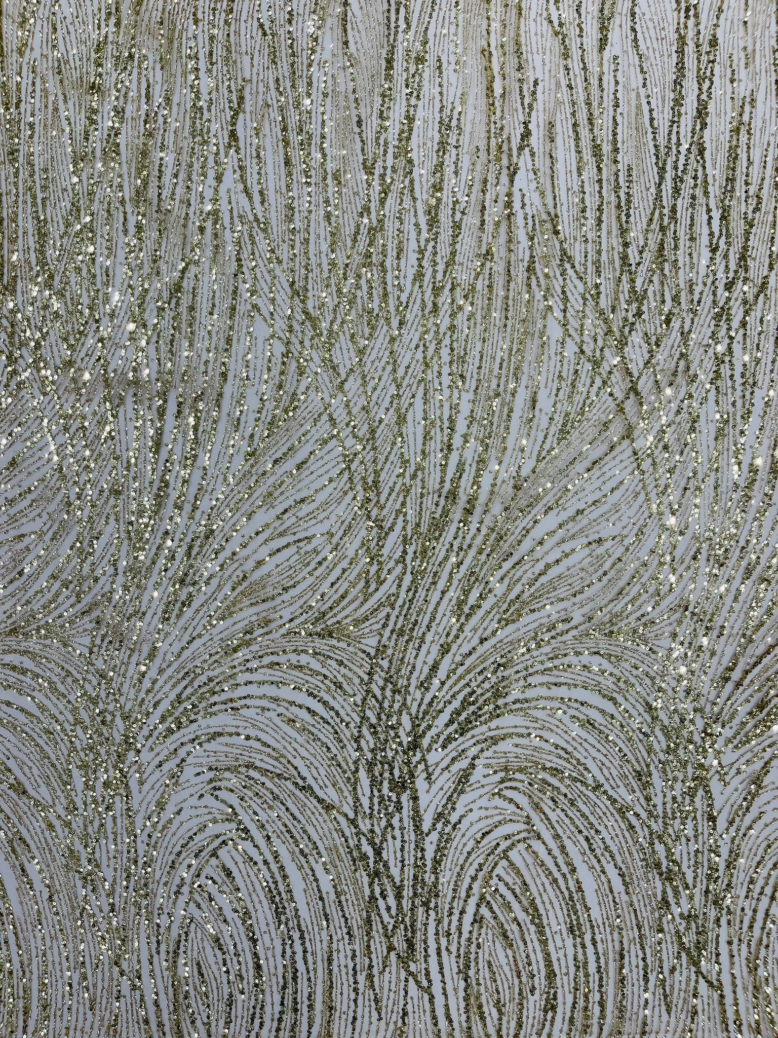 Fashion Glitter Design On A Mesh Lace Fabric/Prom.