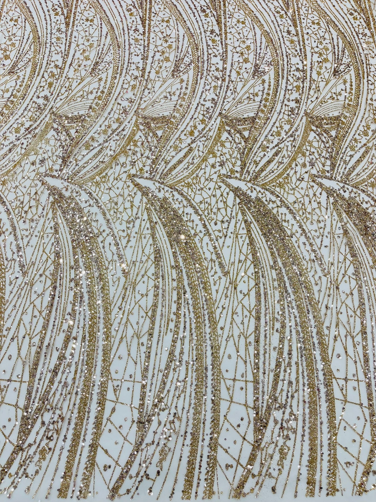 Geometric Fashion Glitter Design On A Mesh Lace Fabric| 58" Wide| Prom Dresses.