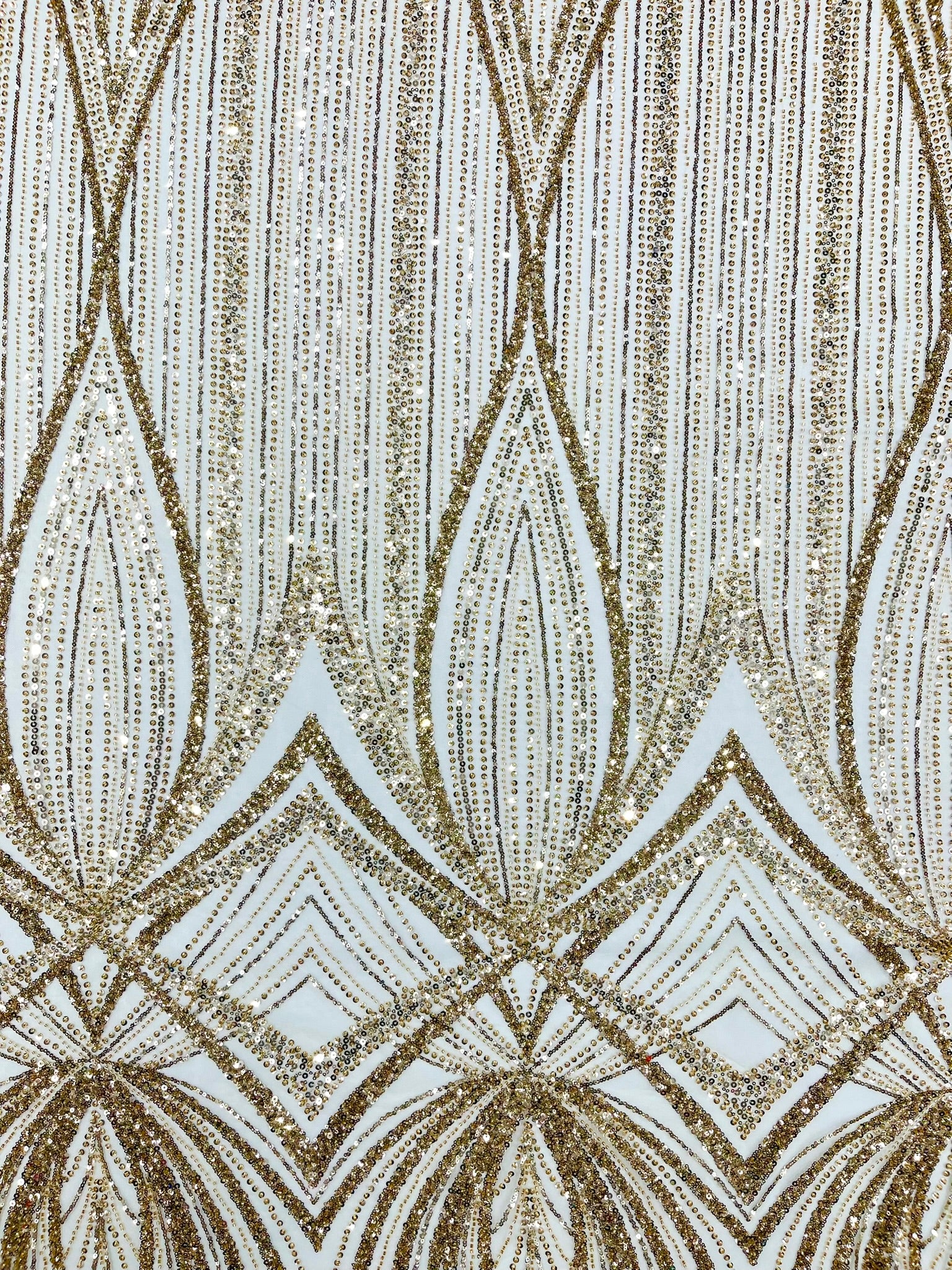 Geometric New York Fashion Beaded Lace, By The Yard.