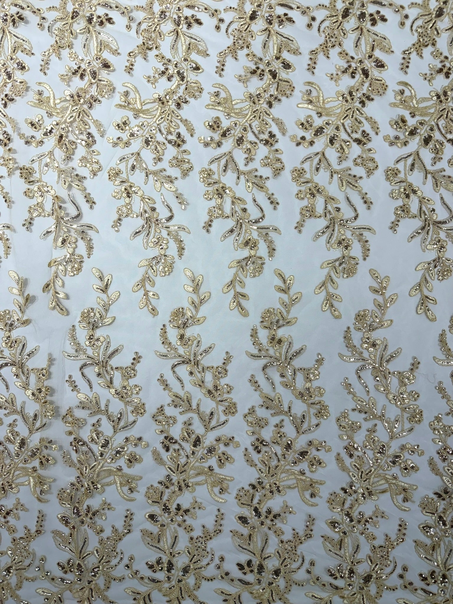 Corded Lace with Butterfly Embroidery and Sequin on Mesh 54" Wide | VIP Textile Inc.