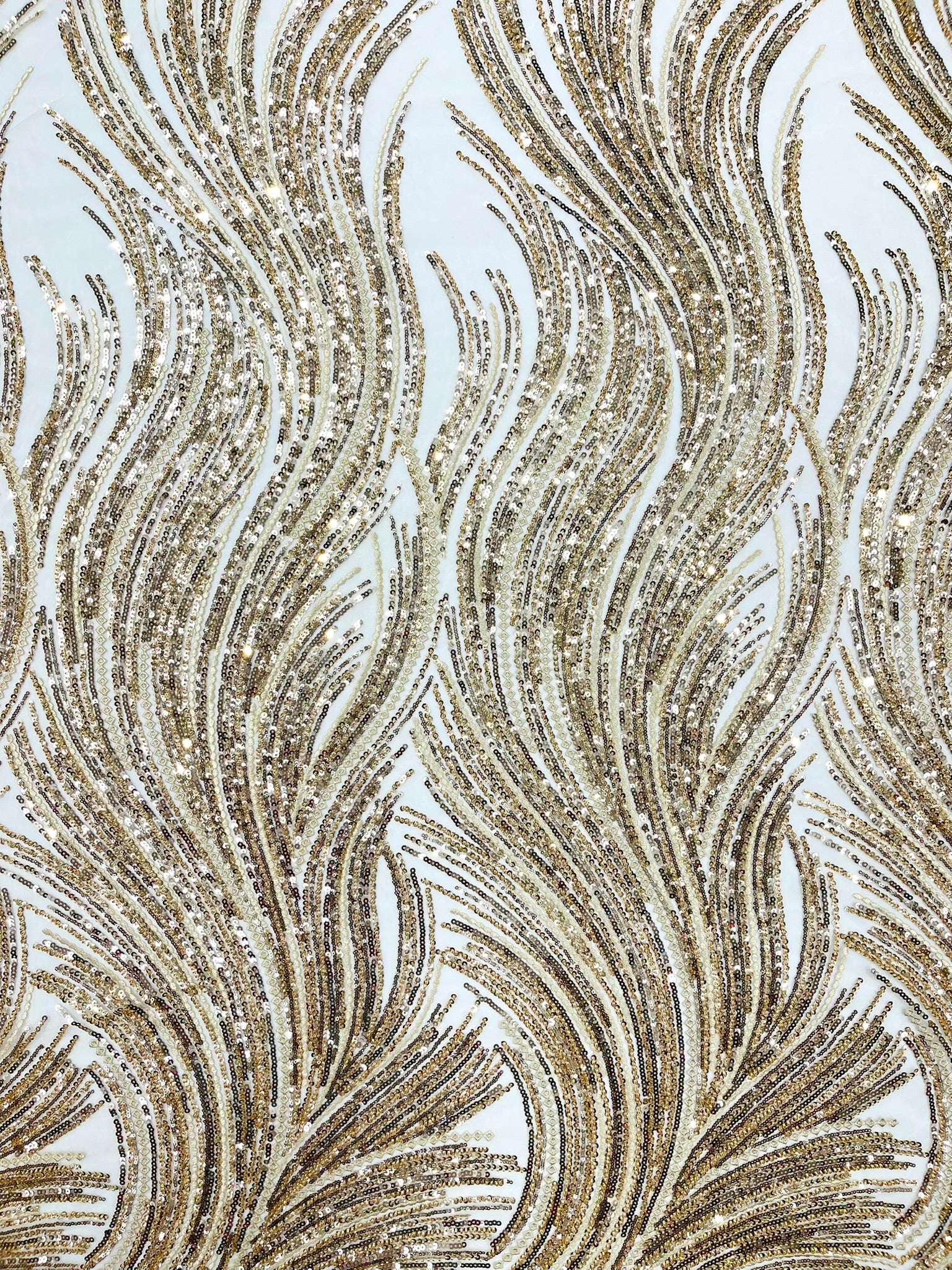 Luxury Flame Beaded Lace Fabric| Prom| Wedding| By The Yard.