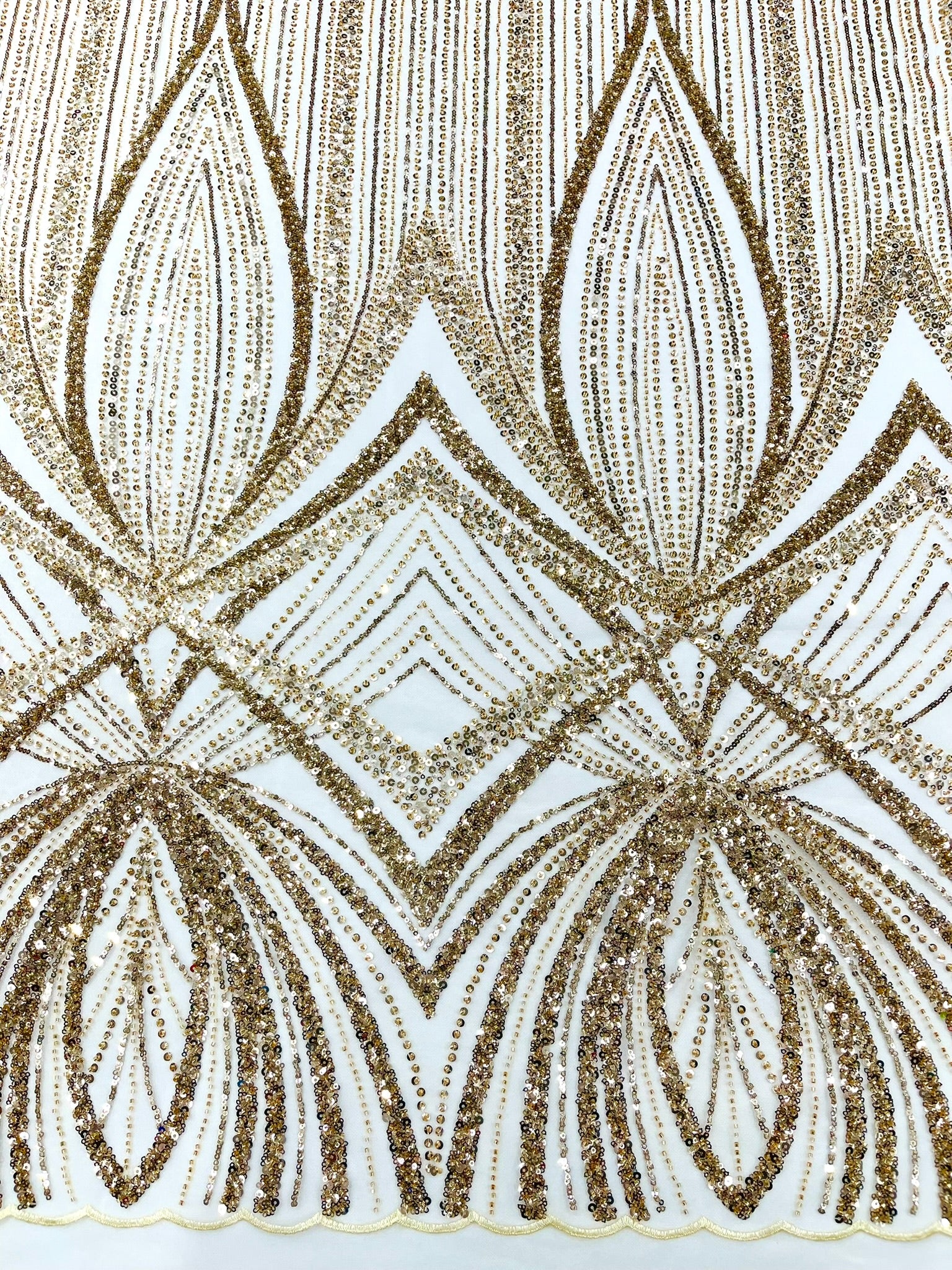 Geometric New York Fashion Beaded Lace, By The Yard.