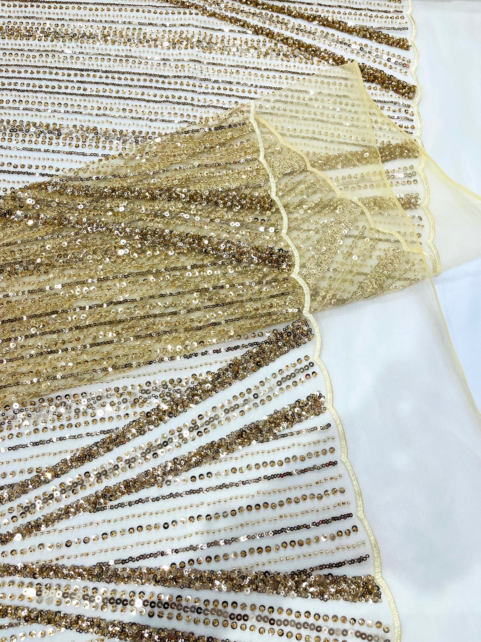 Geometric New York Fashion Beaded Lace, By The Yard.