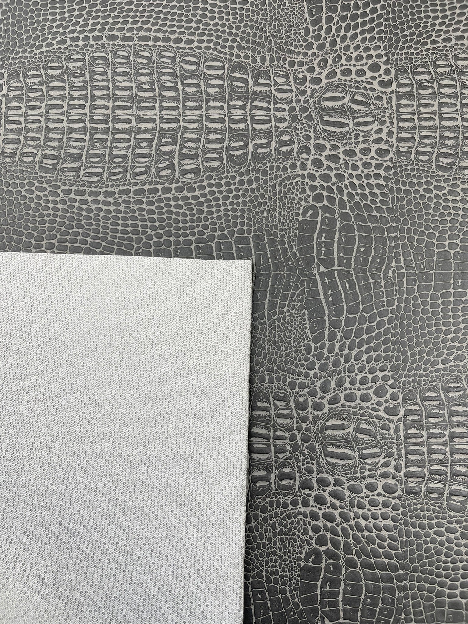 Crocodile Marine Vinyl 2 tone Upholstery, Crocodile Skin Texture Faux Leather PVC Vinyl, 54" Wide.