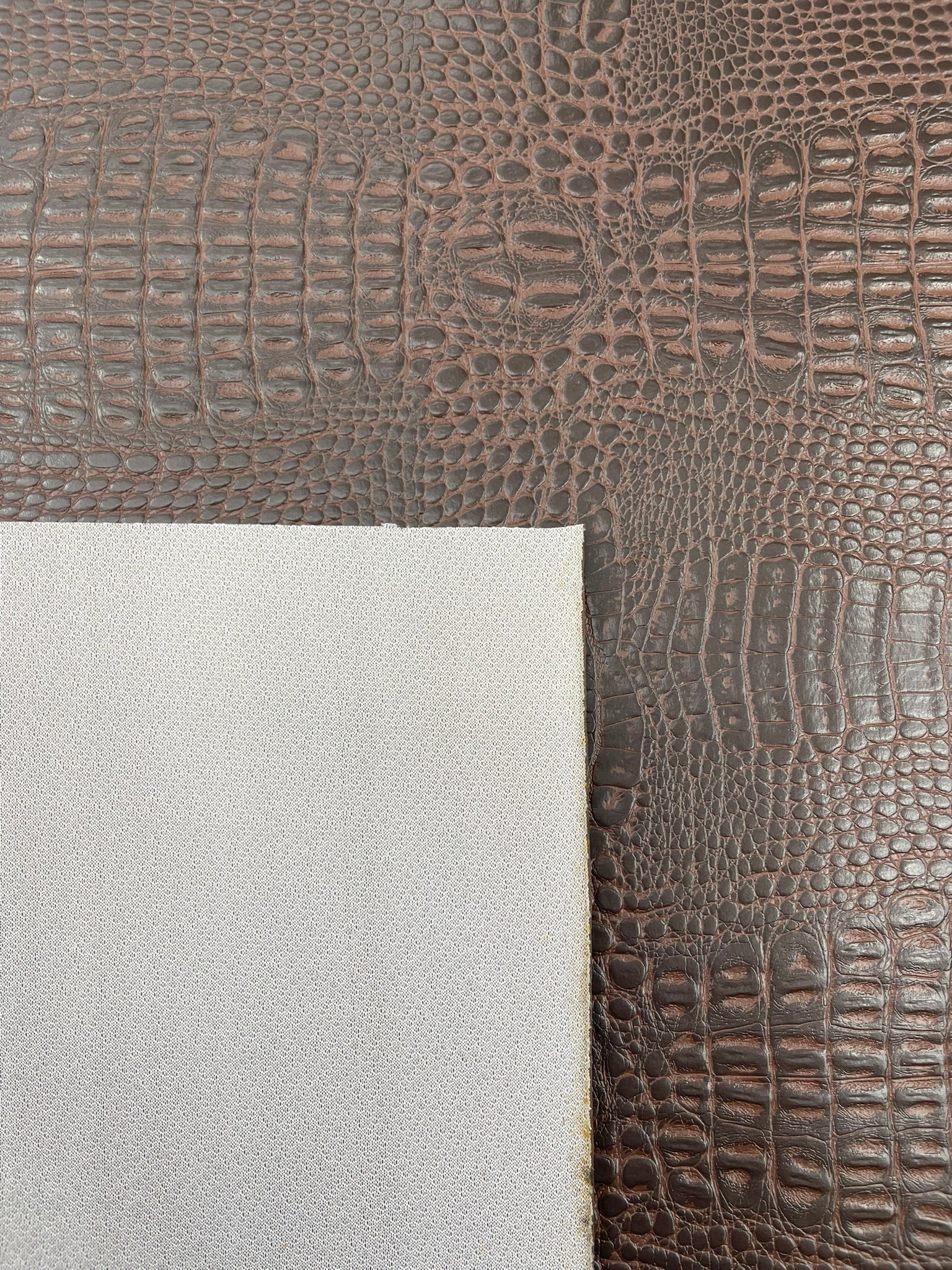 Crocodile Marine Vinyl 2 tone Upholstery, Crocodile Skin Texture Faux Leather PVC Vinyl, 54" Wide.