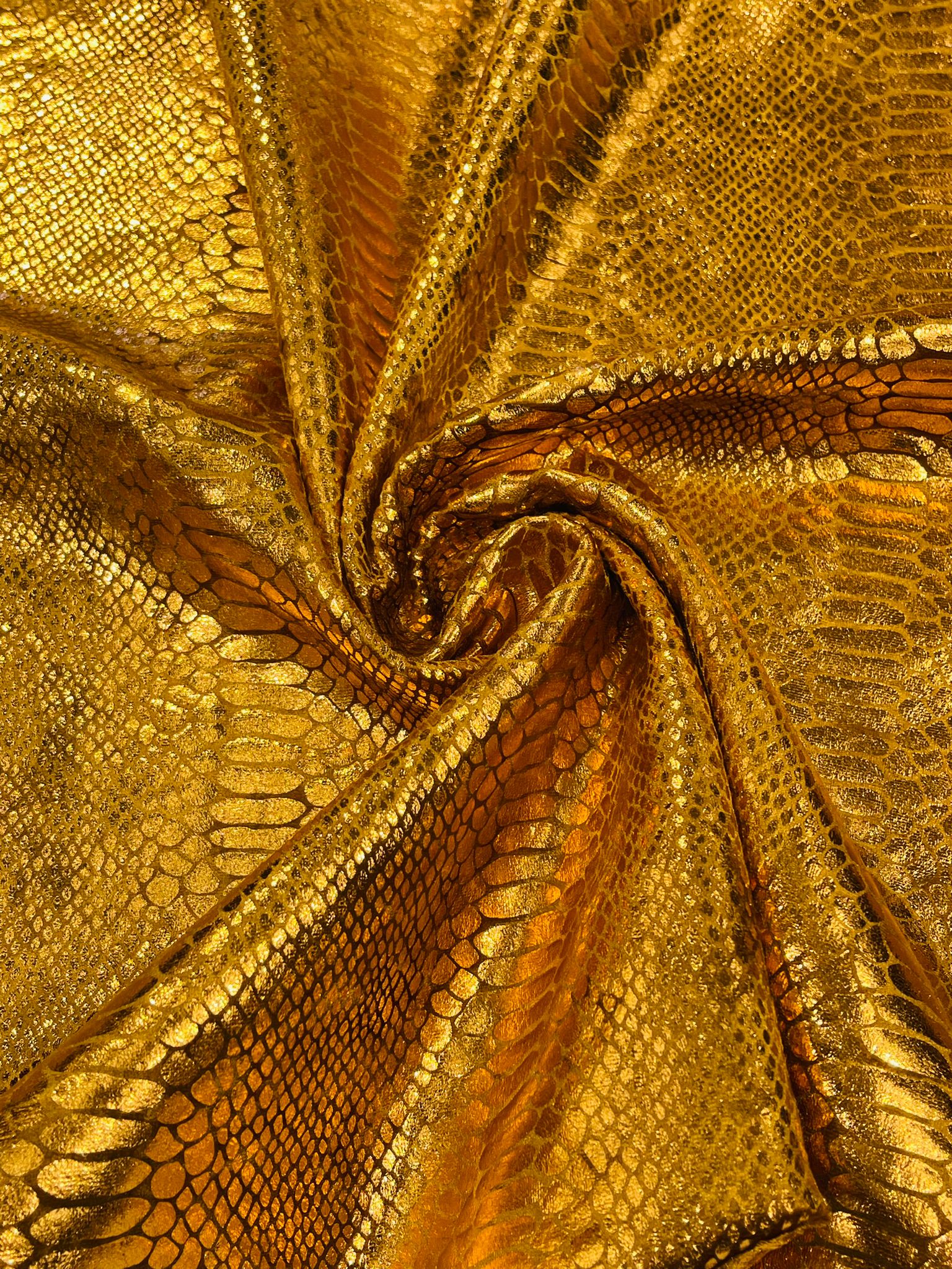 Illusion foil Snake design on a stretch velvet fabric-Sold by the yard