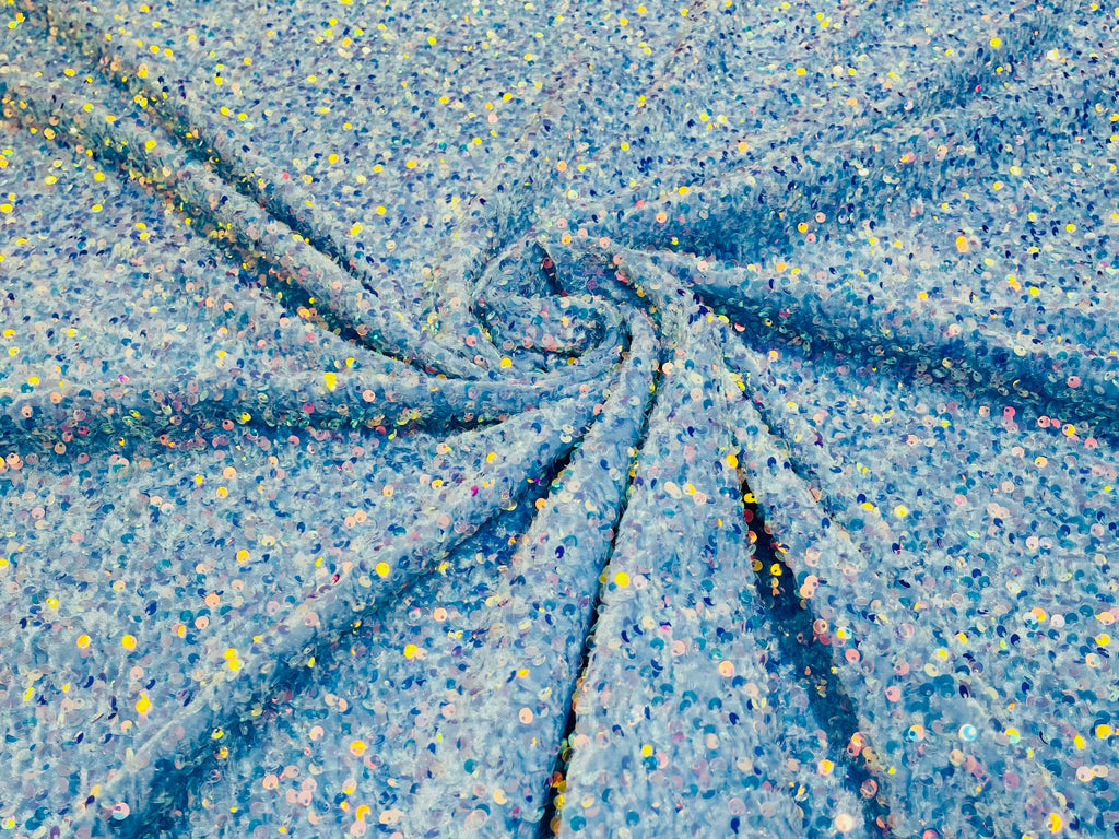 Sequin Velvet Stretch 5mm fabric 58"Wide-Prom-Nightgown fabric- Sold by the yard.