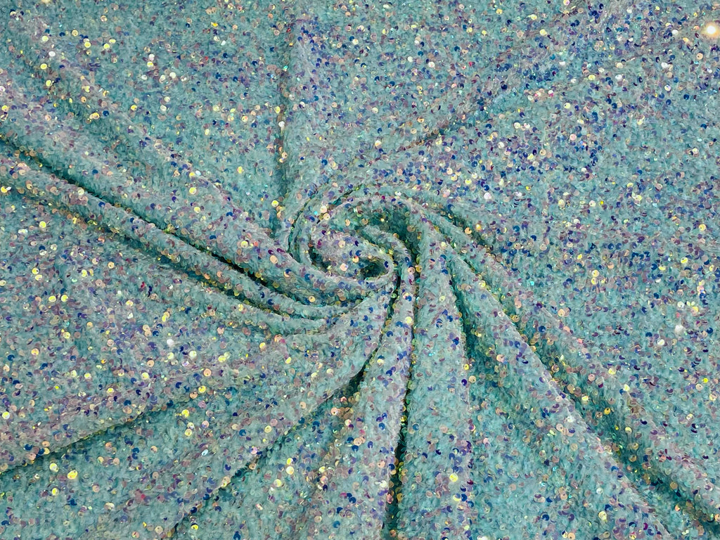 Sequin Velvet Stretch 5mm fabric 58"Wide-Prom-Nightgown fabric- Sold by the yard.