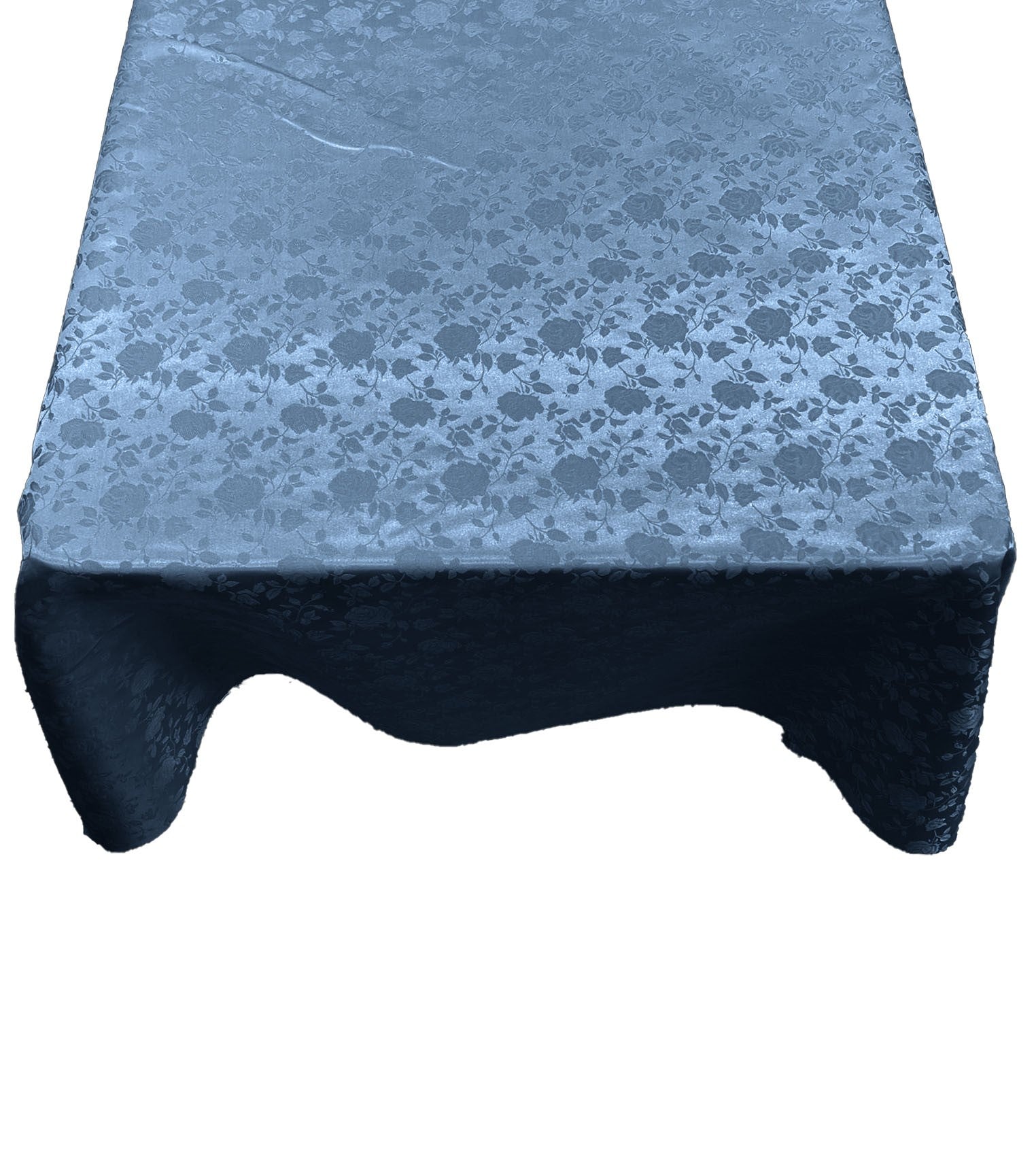 Square Tablecloth Roses Jacquard Satin Overlay for Small Coffee Table Seamless. (58" Inches)