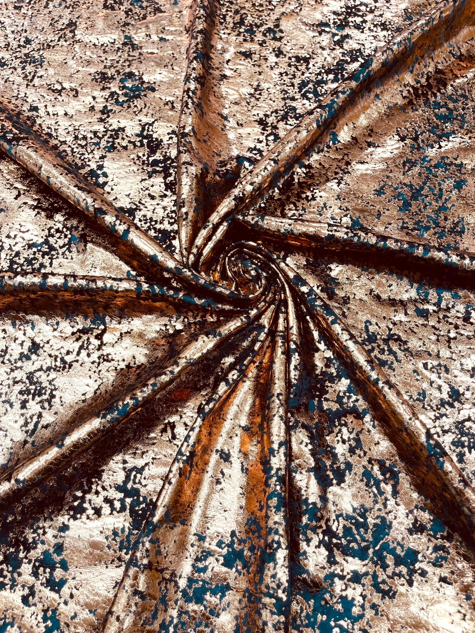 Velvet stretch splatter foil design/4-way stretch fabric- Sold by the yard