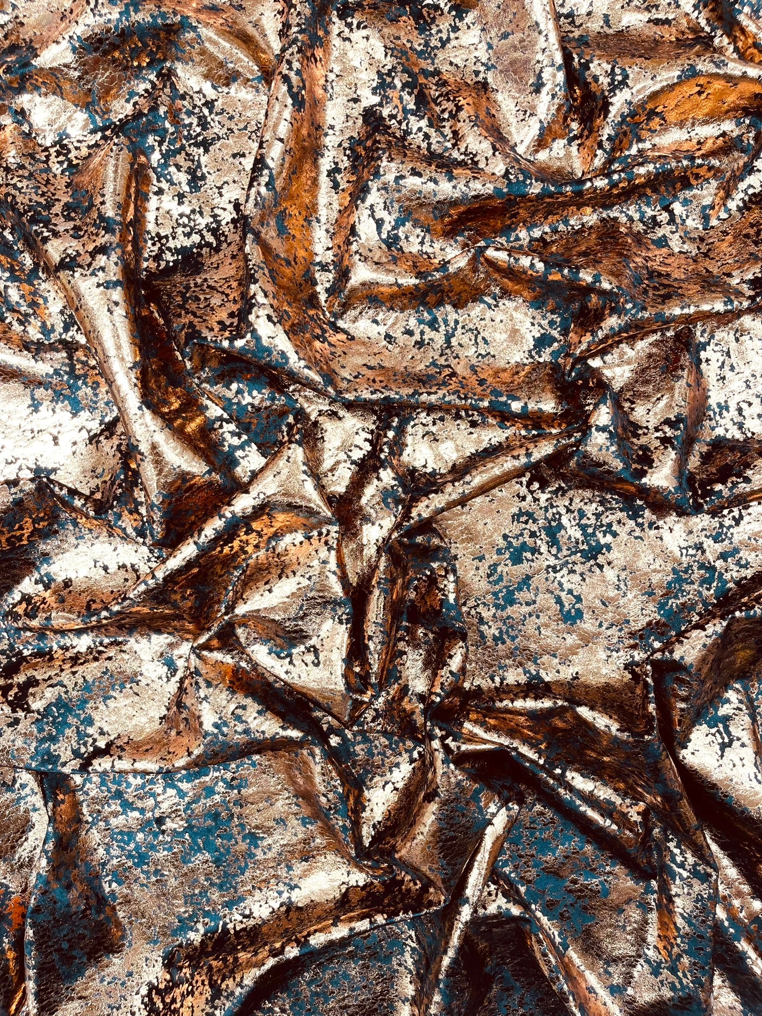 Velvet stretch splatter foil design/4-way stretch fabric- Sold by the yard