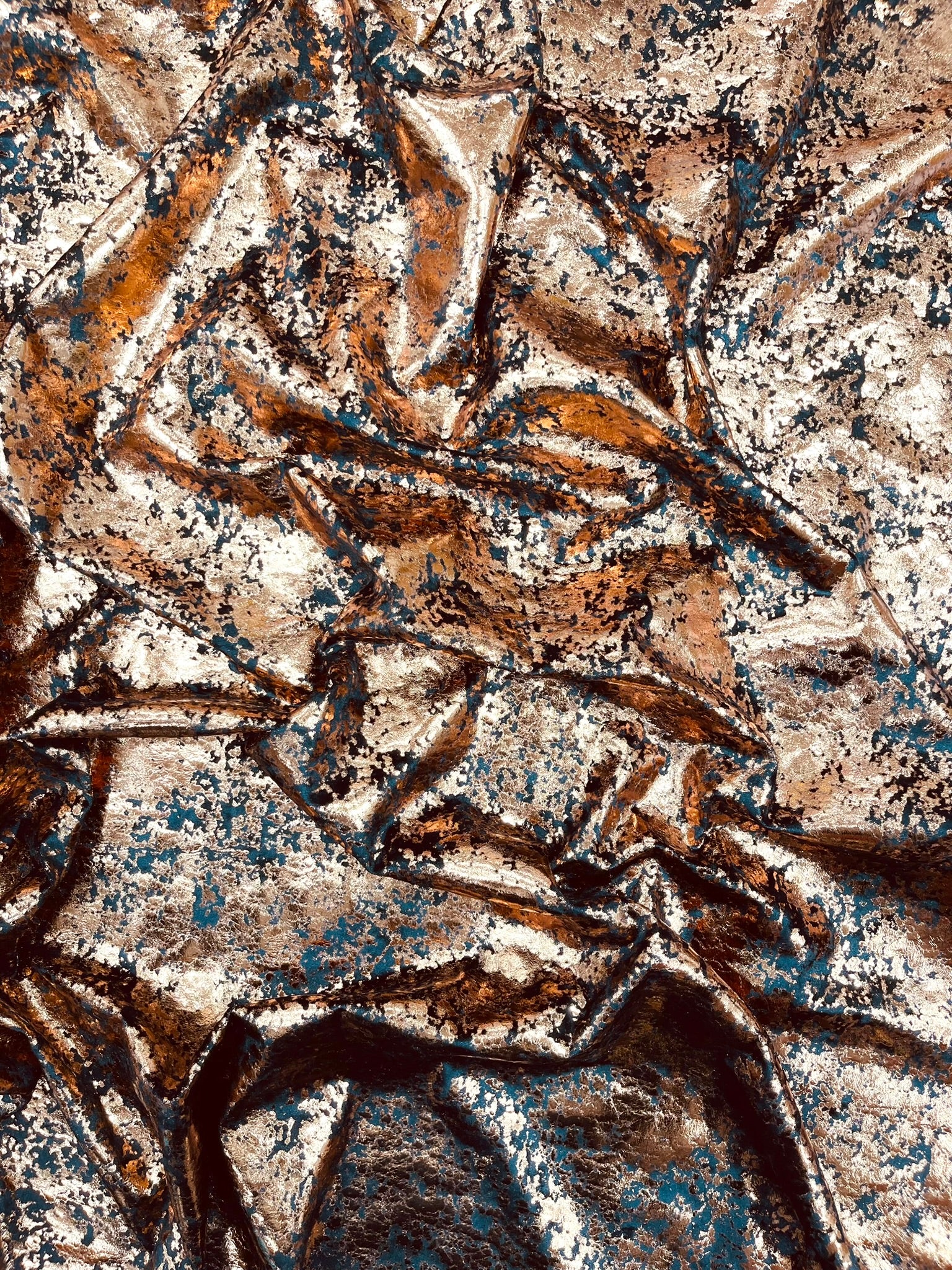 Velvet stretch splatter foil design/4-way stretch fabric- Sold by the yard