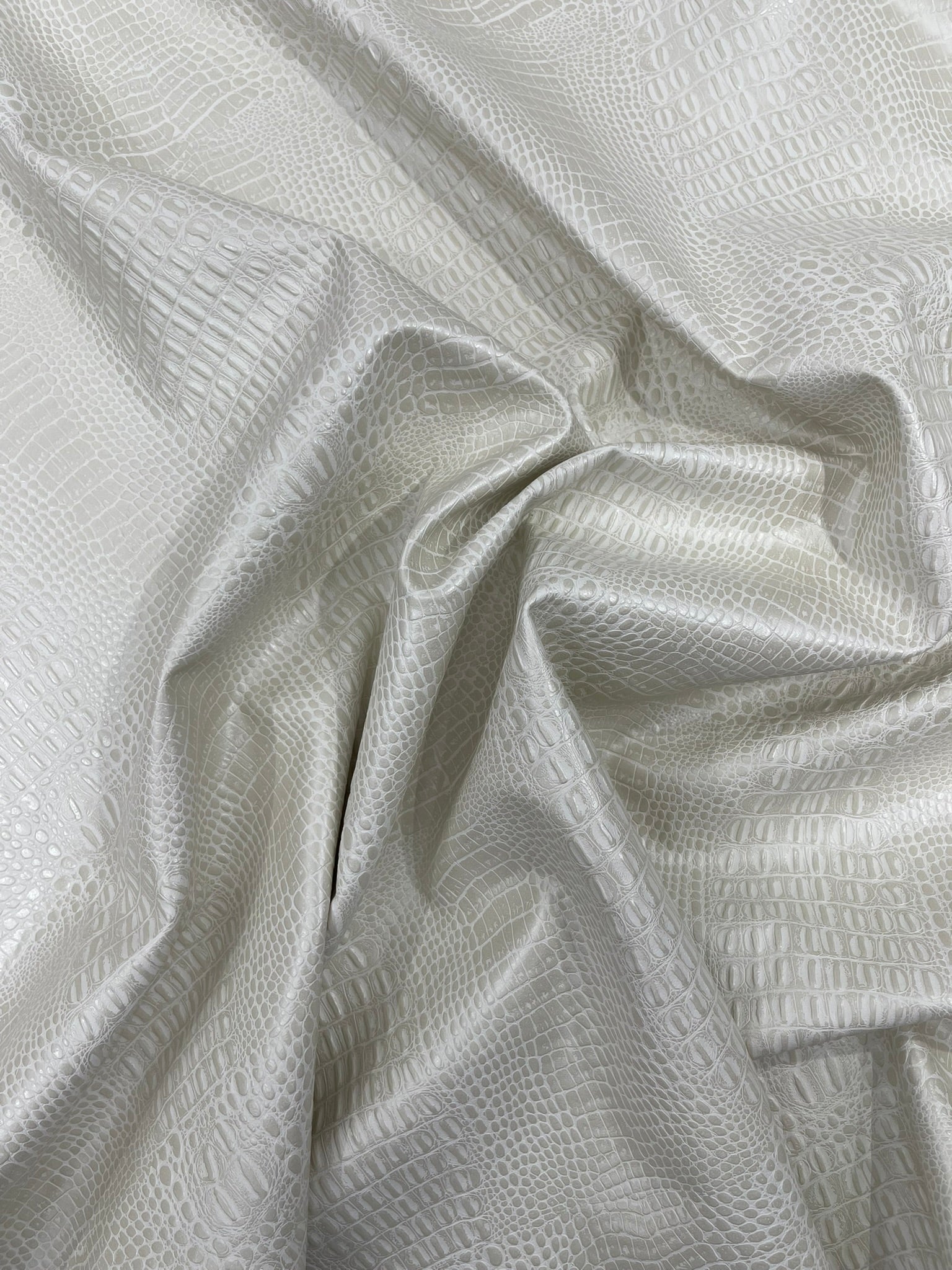 Crocodile Marine Vinyl 2 tone Upholstery, Crocodile Skin Texture Faux Leather PVC Vinyl, 54" Wide.