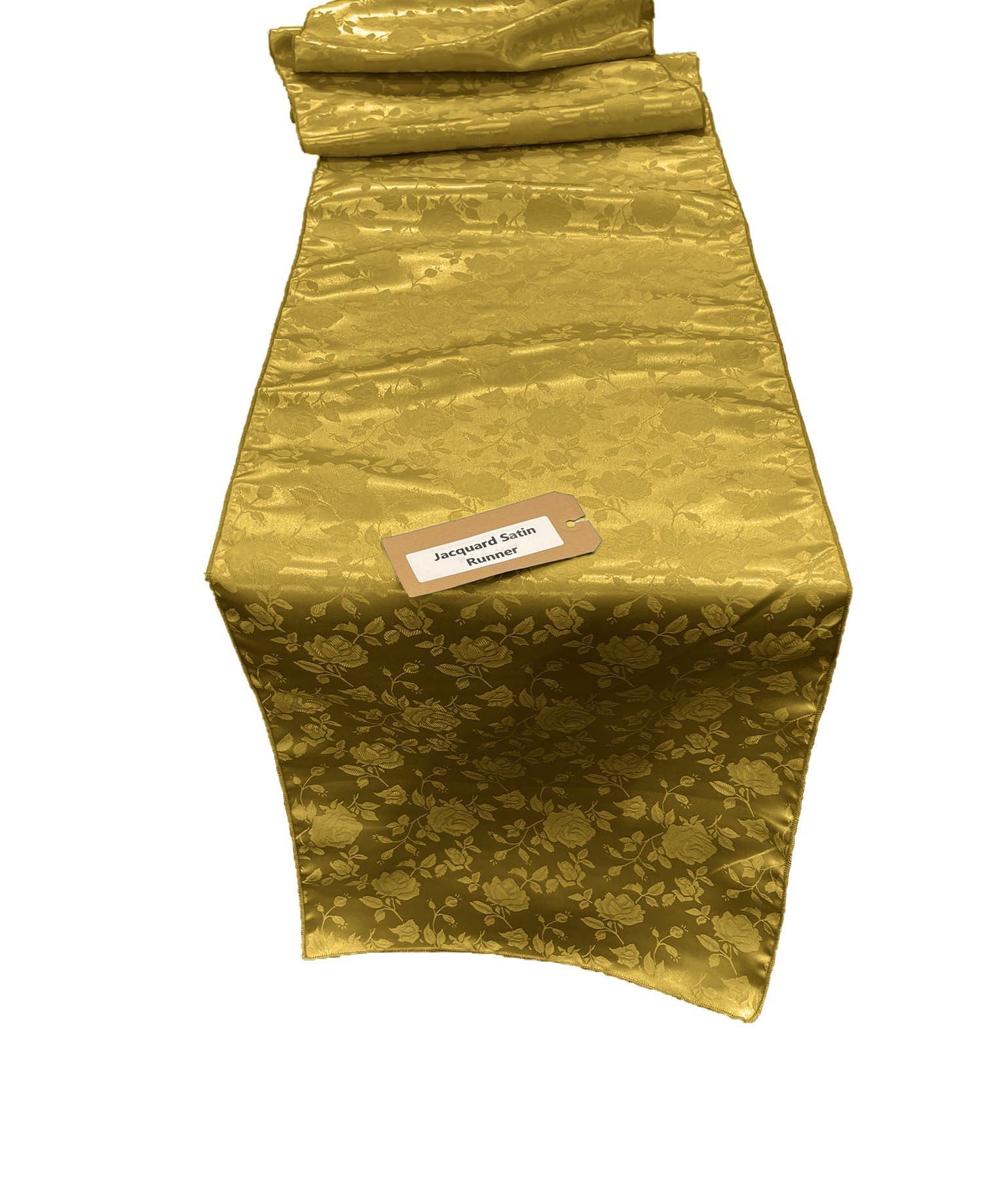 Jacquard Satin Roses Runner, Party Supply / Wedding / Decoration (14" Wide x 120" Long).
