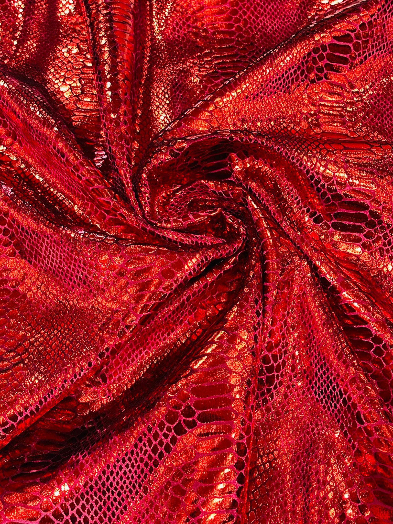 Illusion foil Snake design on a stretch velvet fabric-Sold by the yard